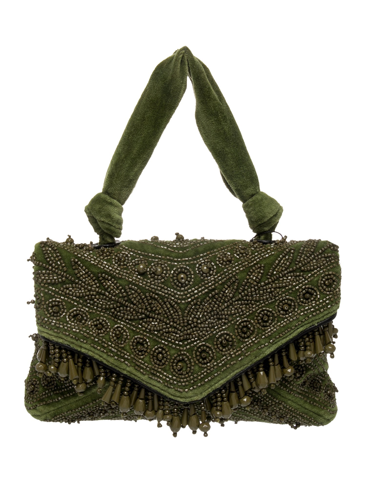 Dries Van Noten Velvet Top Handle Bag