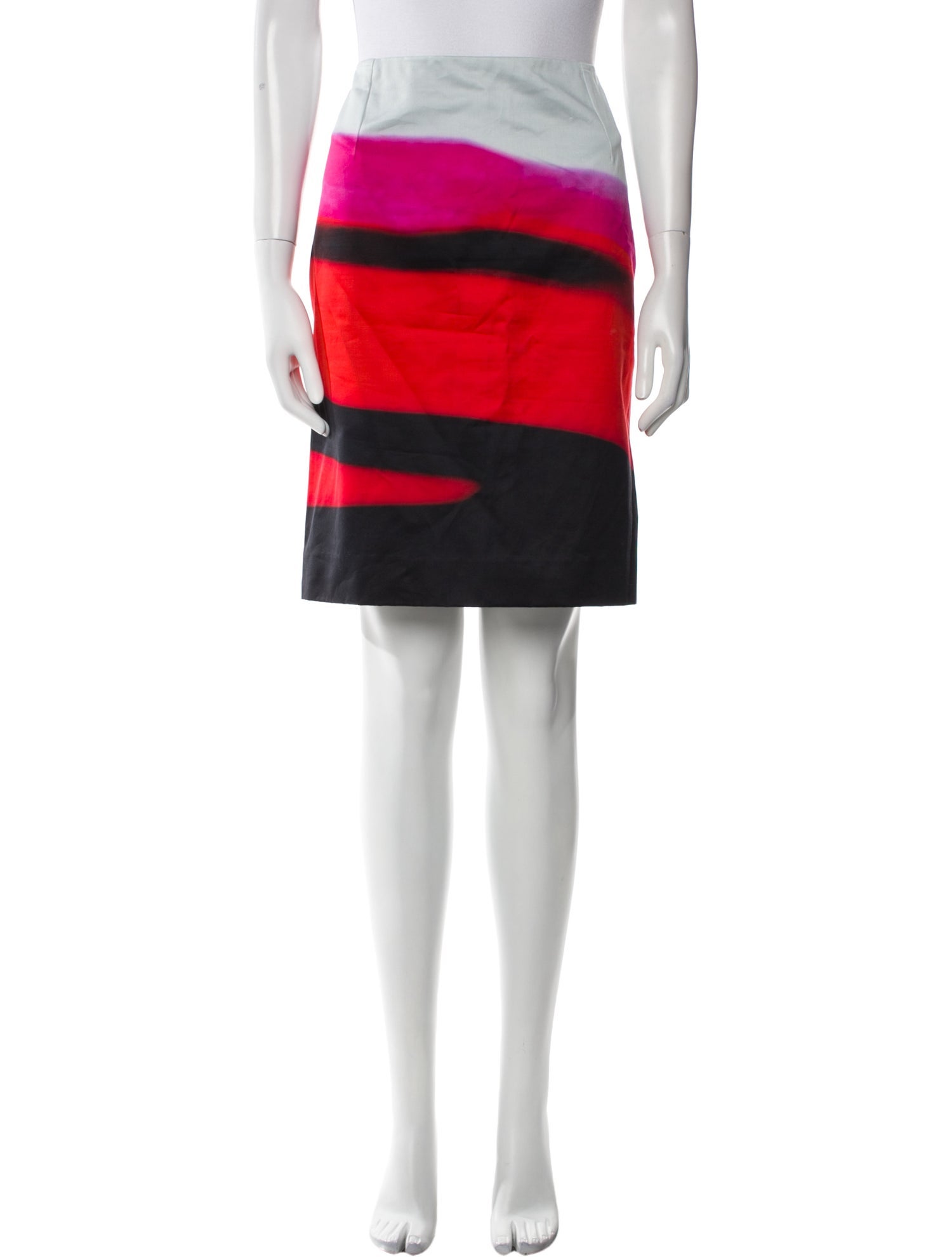 Dries Van Noten Colorblock Pattern Knee-Length Skirt