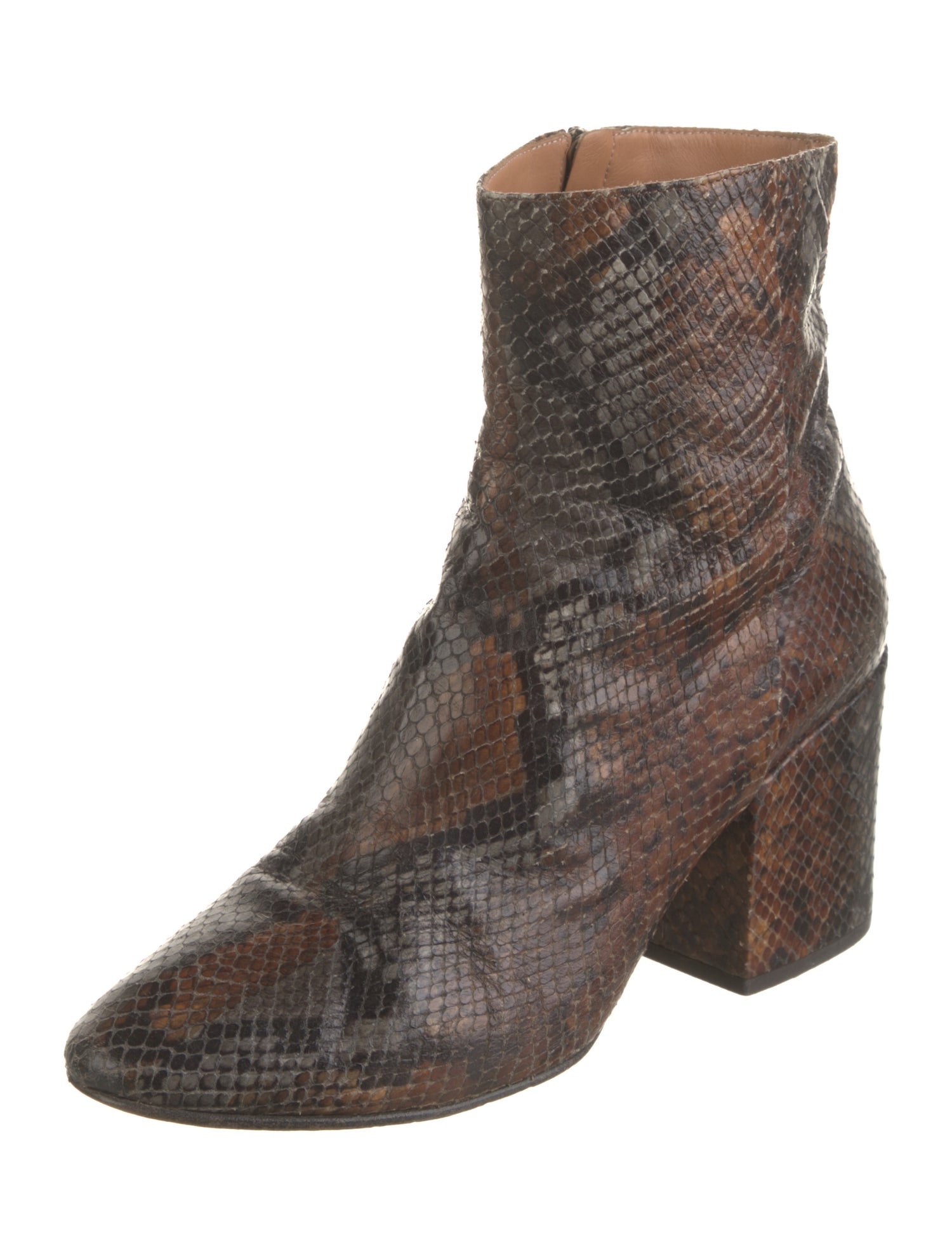 Dries Van Noten Leather Animal Print Boots