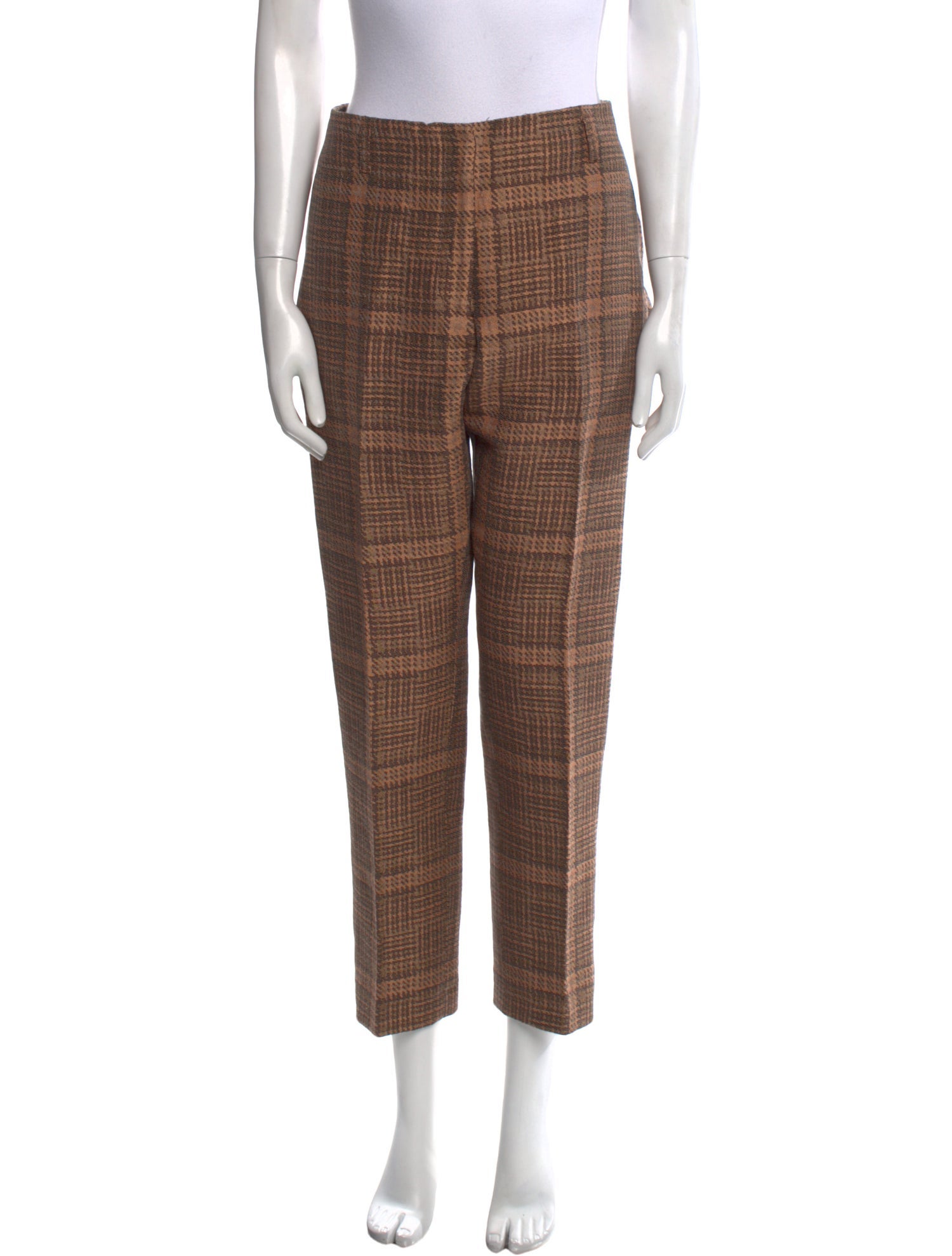 Dries Van Noten Plaid Print Straight Leg Pants