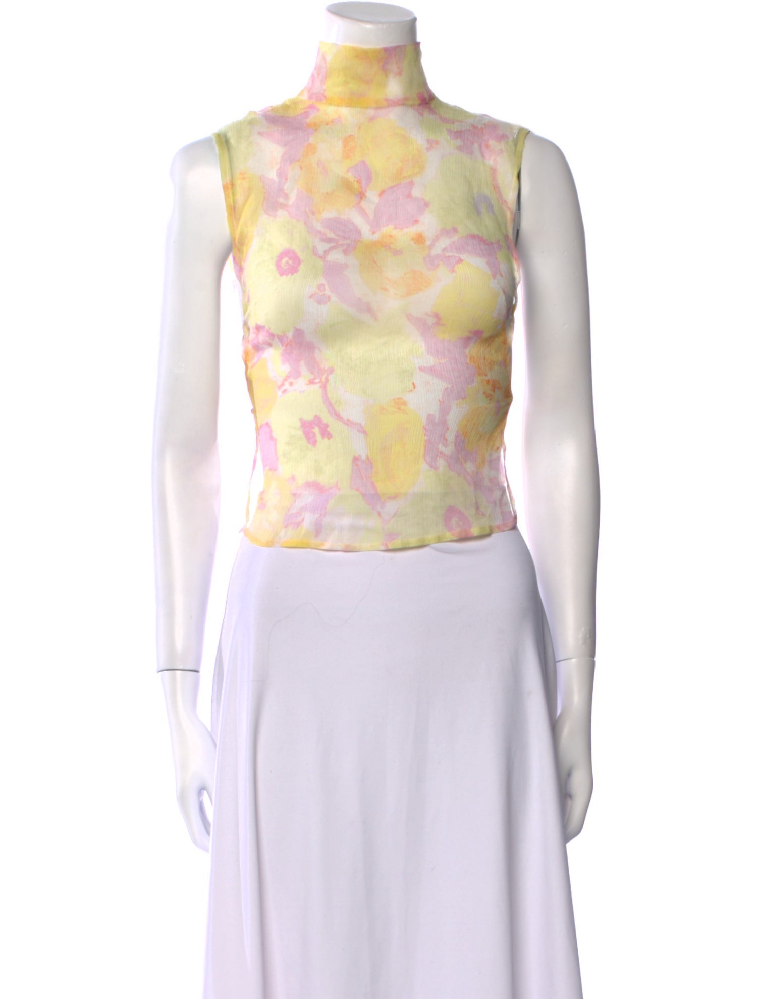 Dries Van Noten Silk Floral Print Crop Top