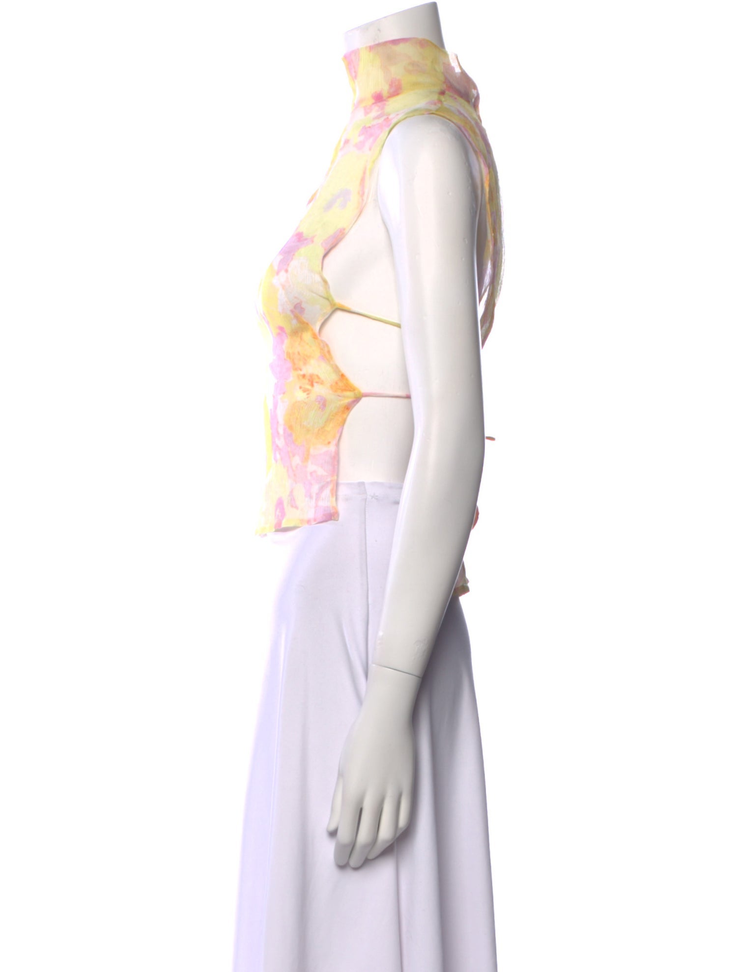 Dries Van Noten Silk Floral Print Crop Top