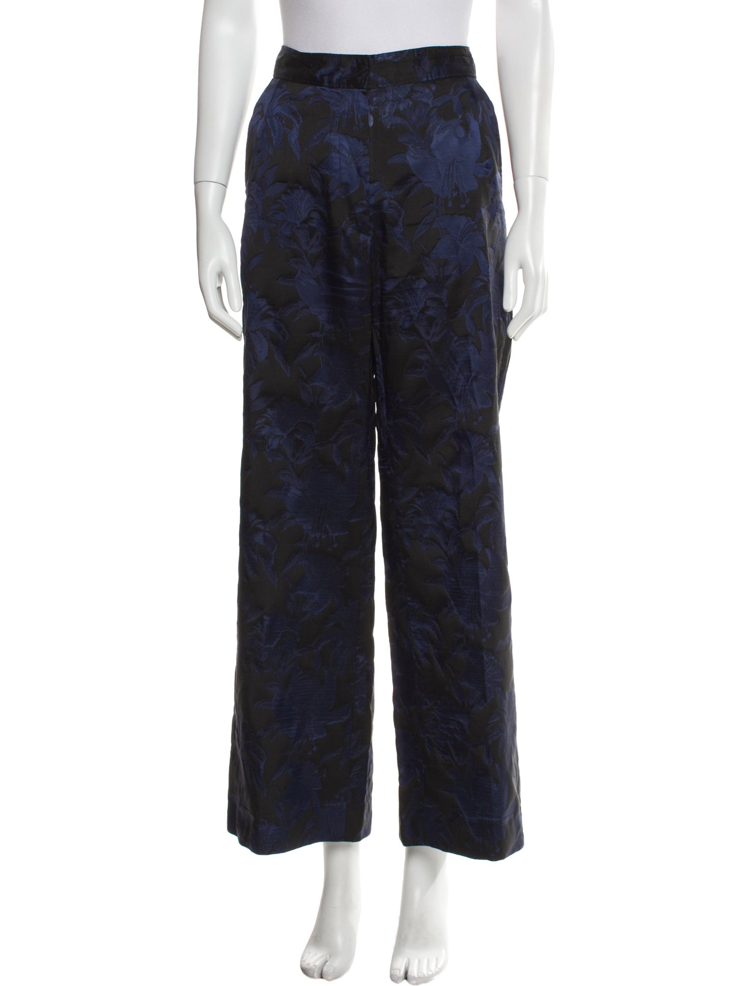 Dries Van Noten Floral Print Wide Leg Pants