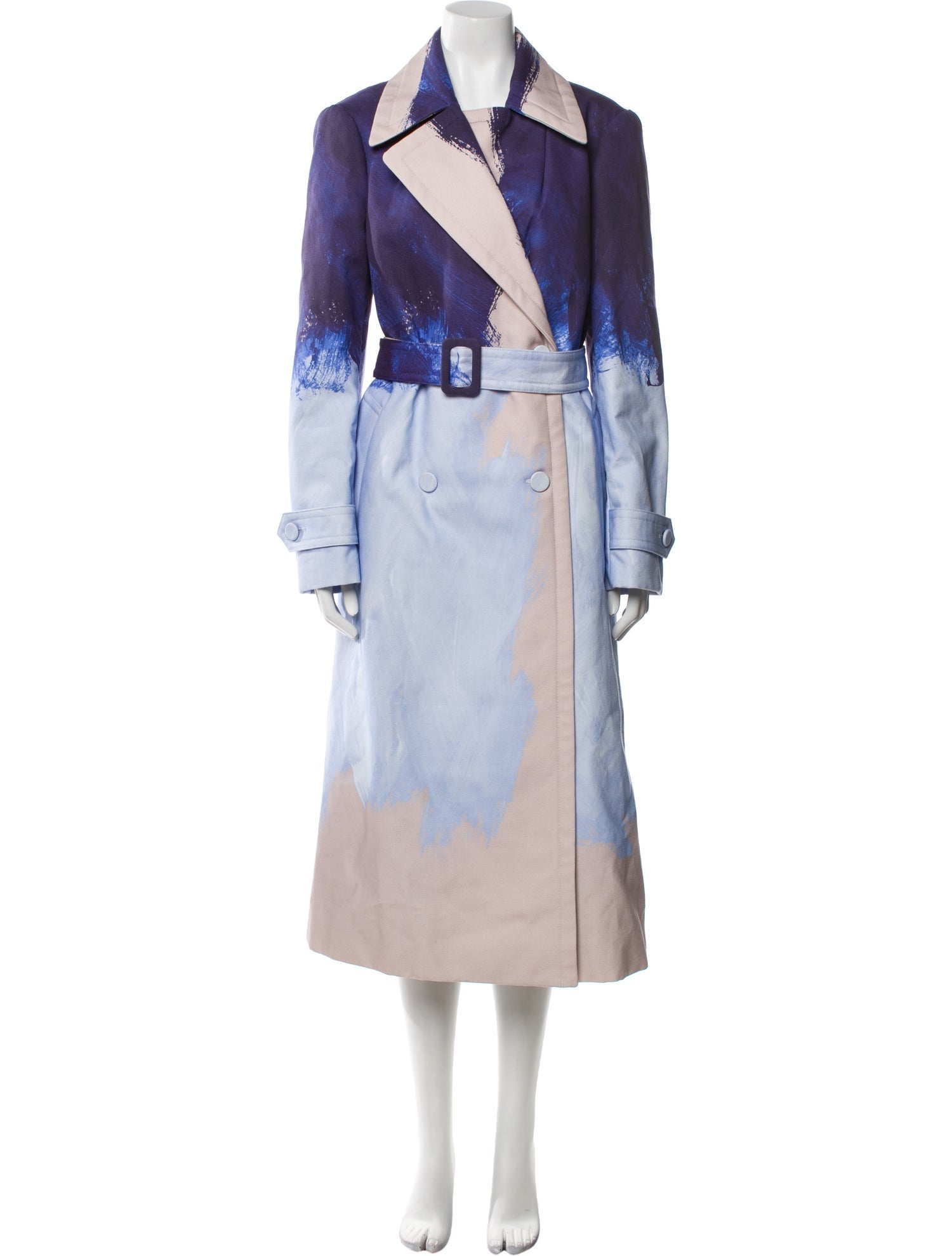 Dries Van Noten Tie-Dye Print Trench Coat