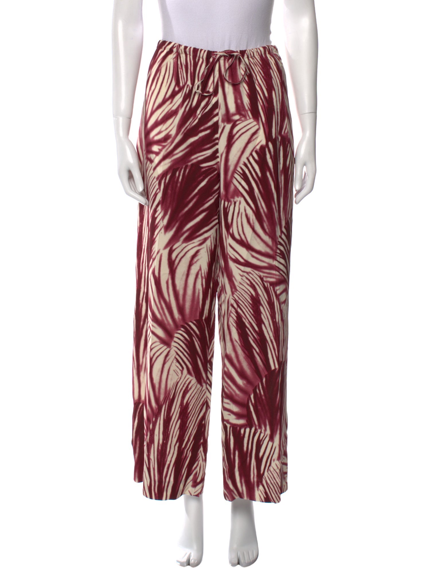 Dries Van Noten Silk Wide Leg Pants