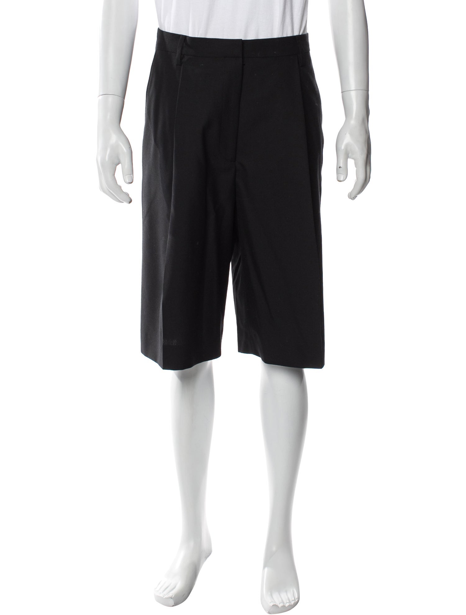 Dries Van Noten Wool Flat Front Shorts