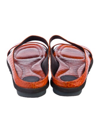 Dries Van Noten Leather Printed Slides