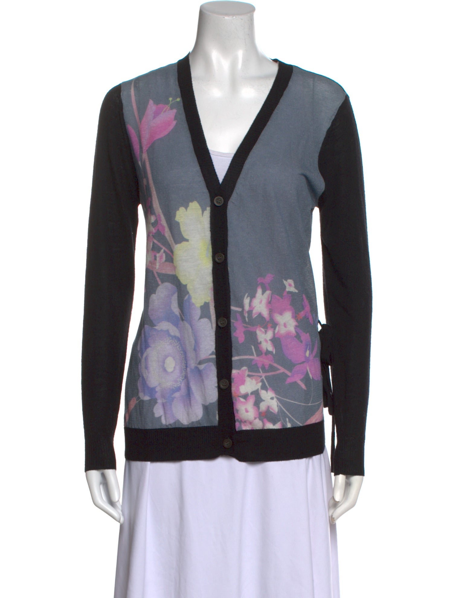 Dries Van Noten Wool Floral Print Sweater