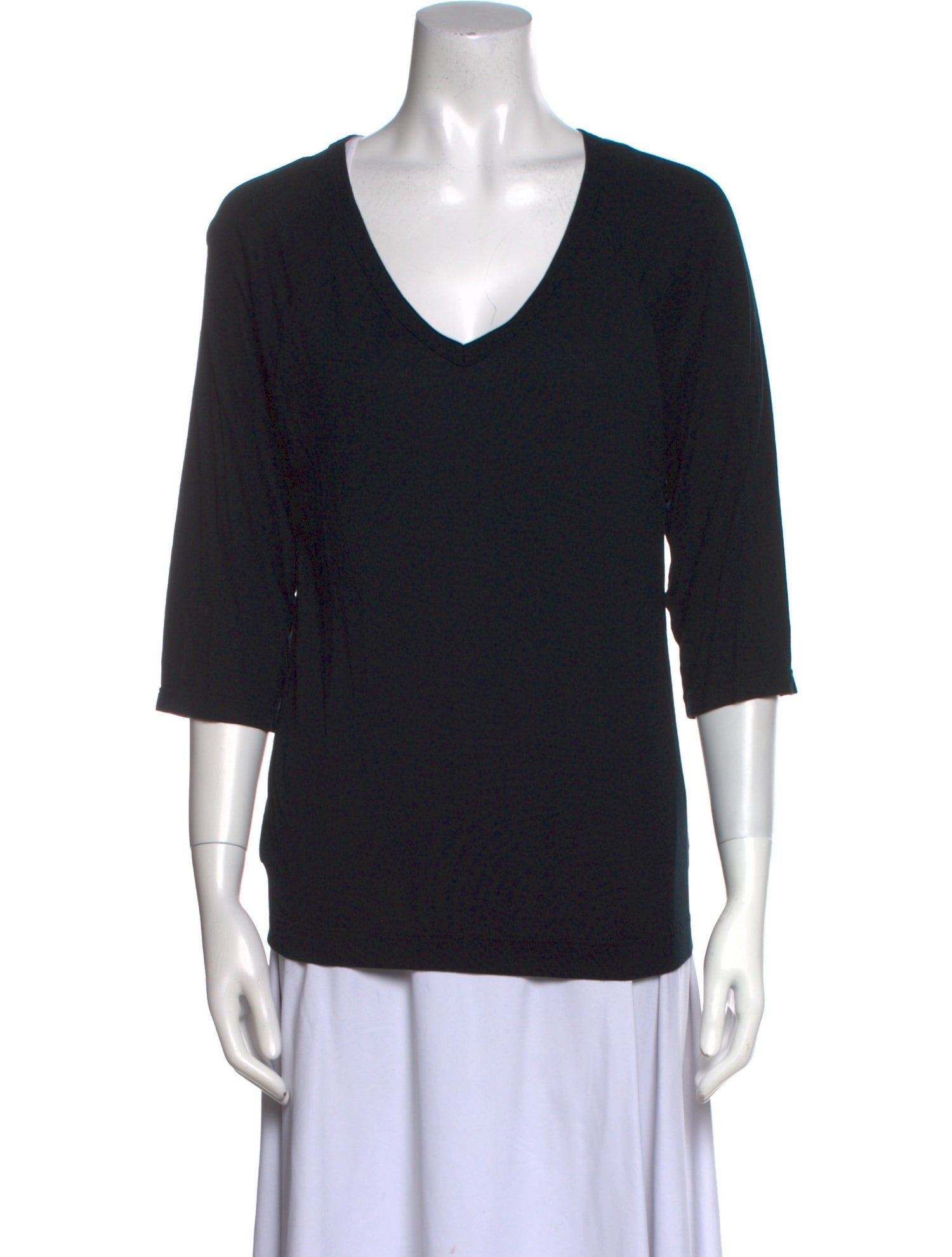 Dries Van Noten V-Neck Three-Quarter Sleeve T-Shirt