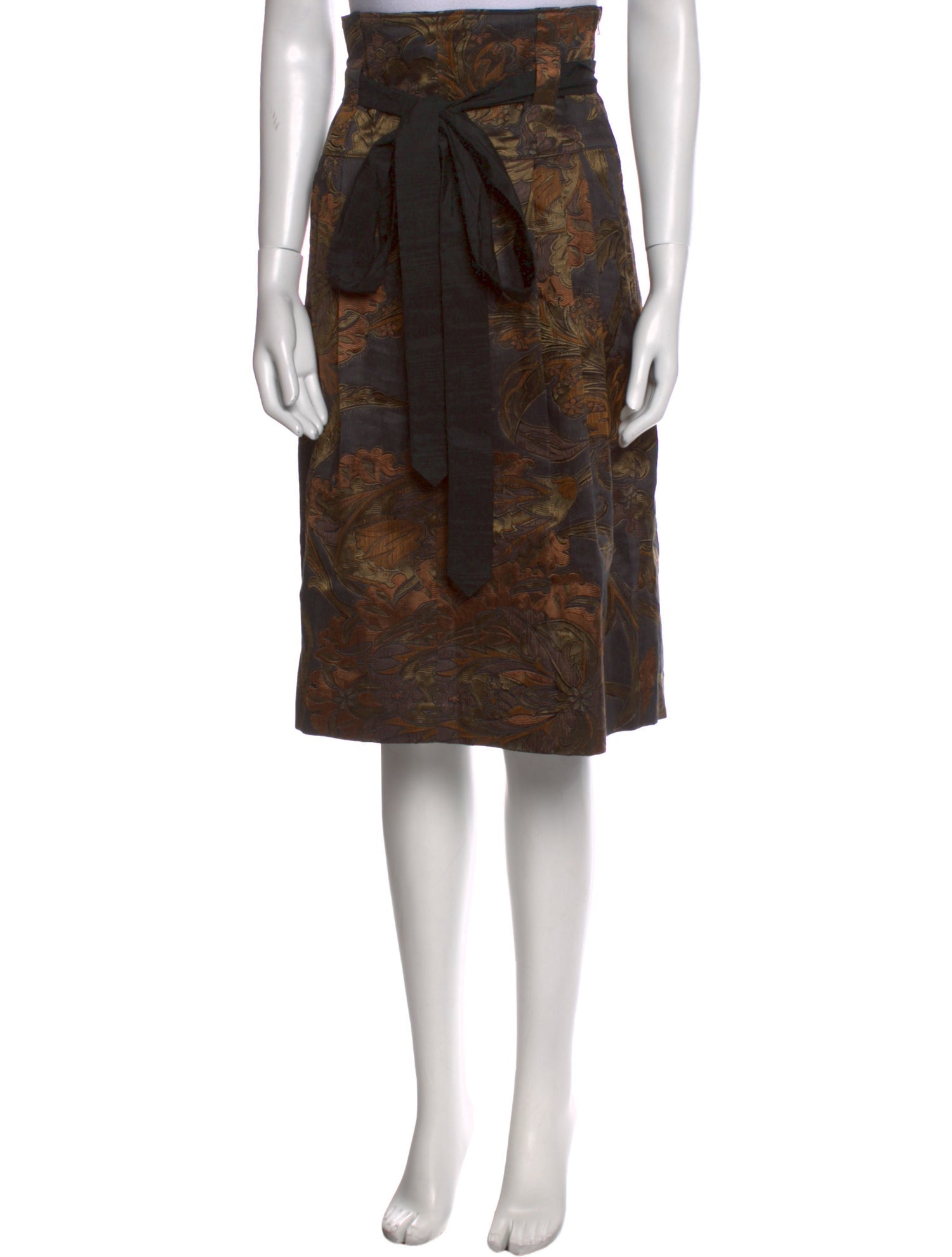 Dries Van Noten Linen Knee-Length Skirt