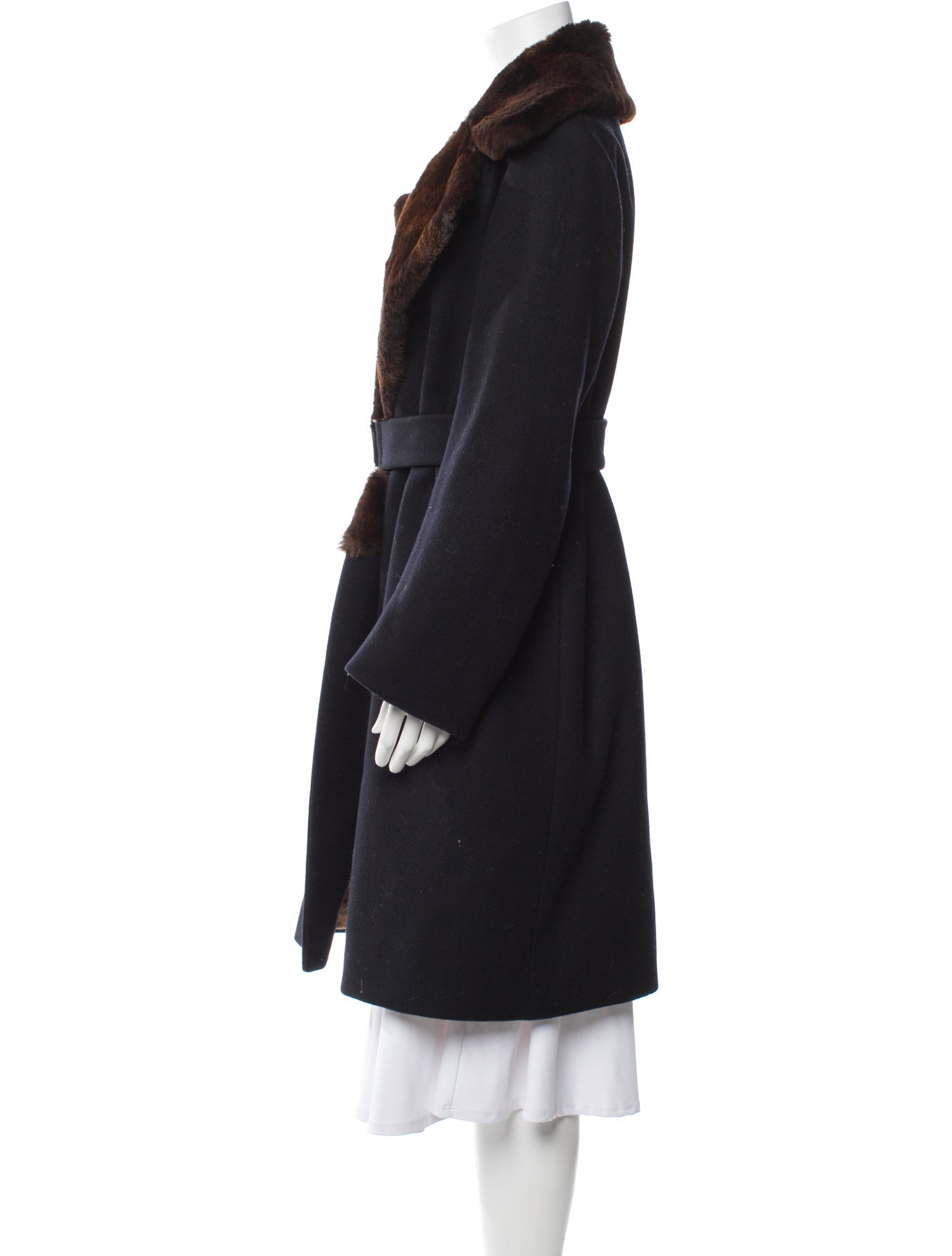 Dries Van Noten Wool Fur Coat