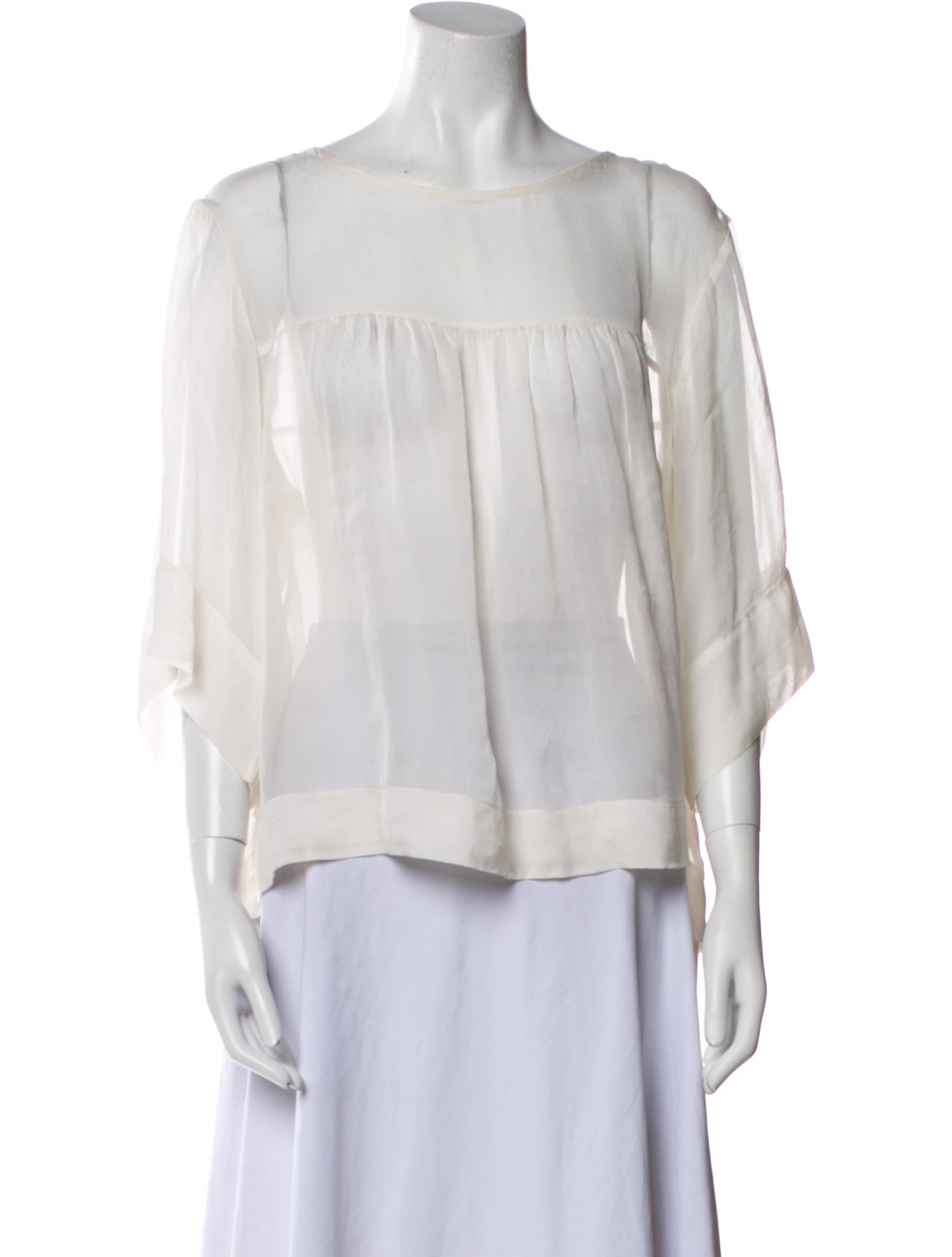 Dries Van Noten Silk Bateau Neckline Blouse