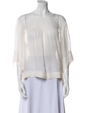 Dries Van Noten Silk Bateau Neckline Blouse