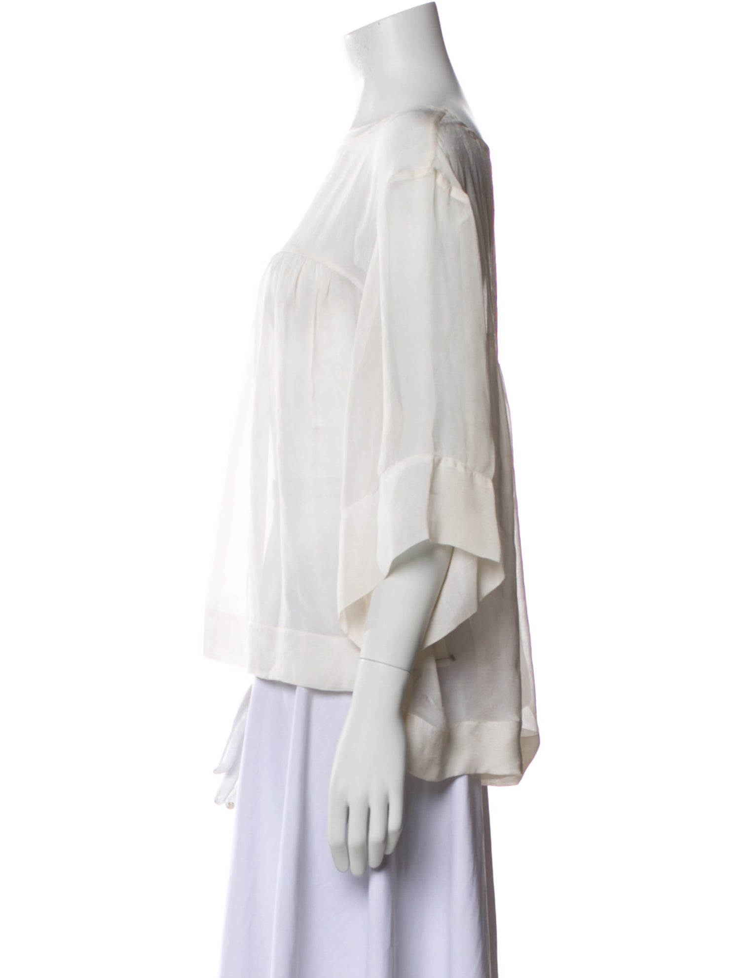 Dries Van Noten Silk Bateau Neckline Blouse