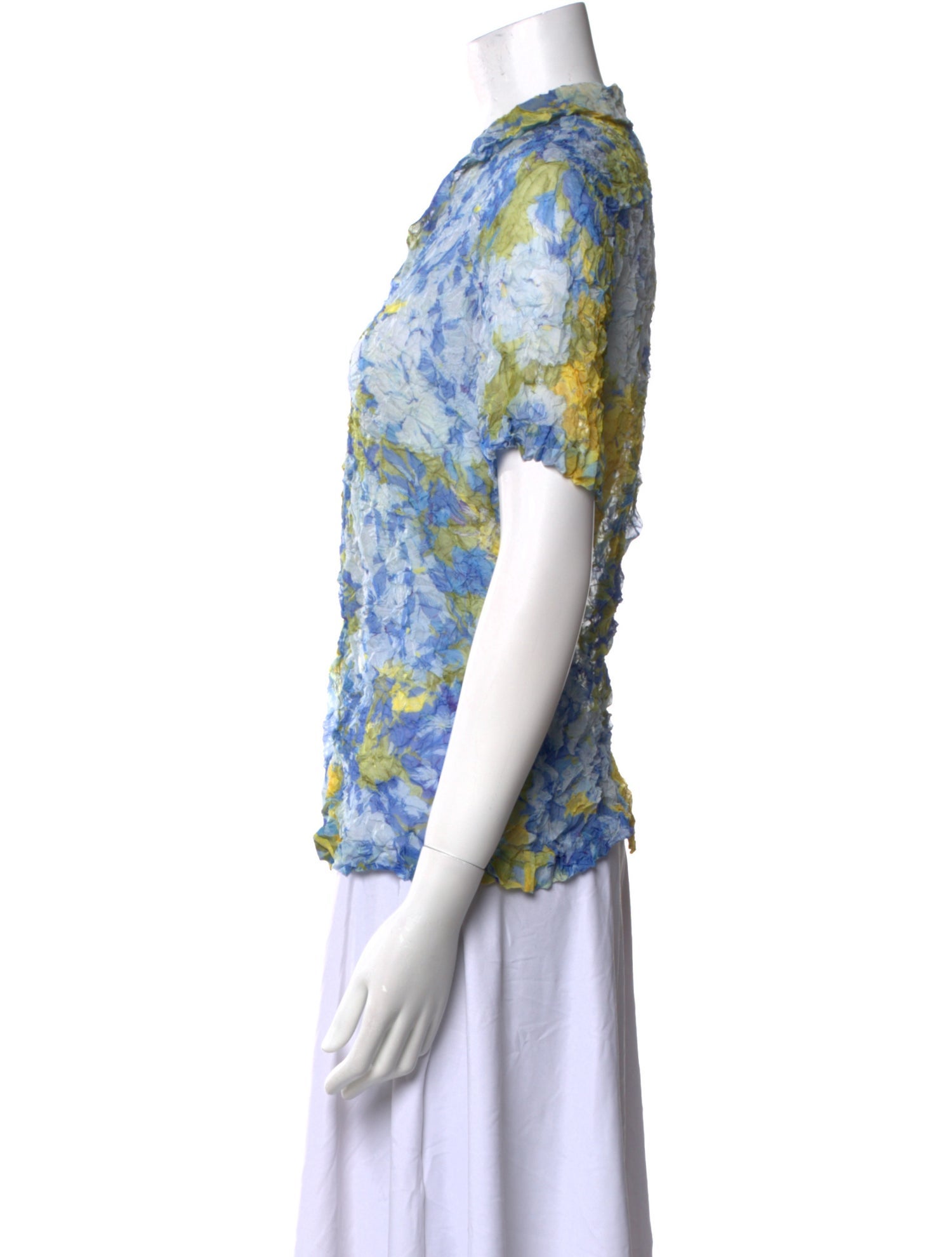 Dries Van Noten Floral Print Short Sleeve Button-Up Top