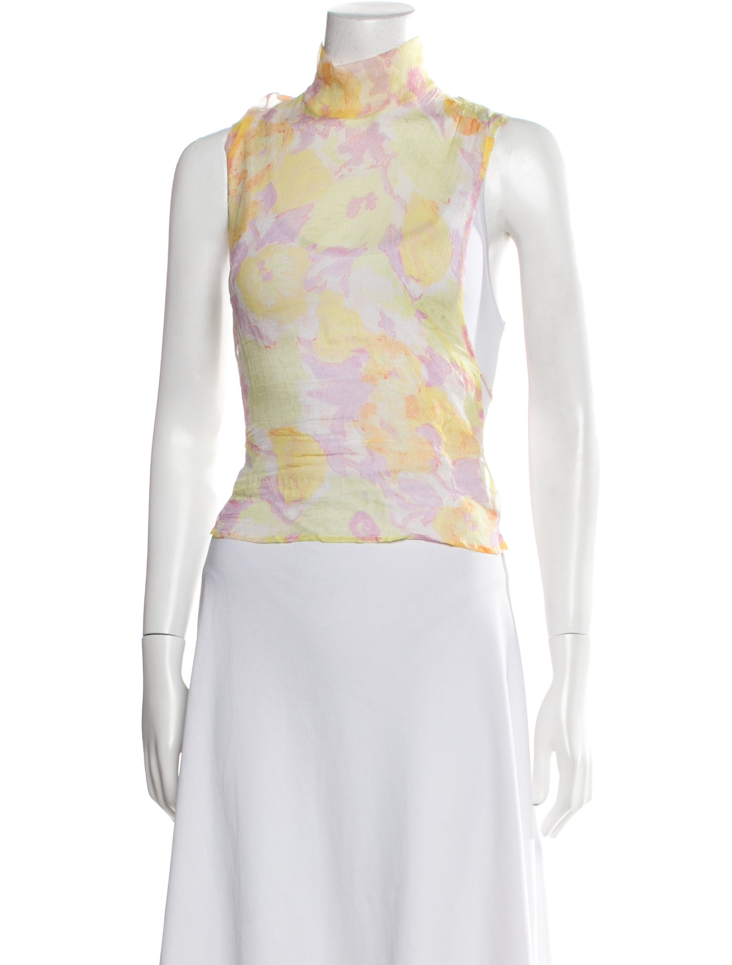 Dries Van Noten Silk Floral Print Crop Top