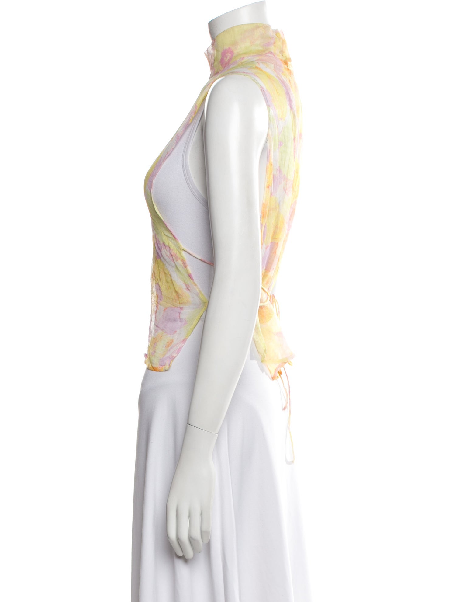 Dries Van Noten Silk Floral Print Crop Top