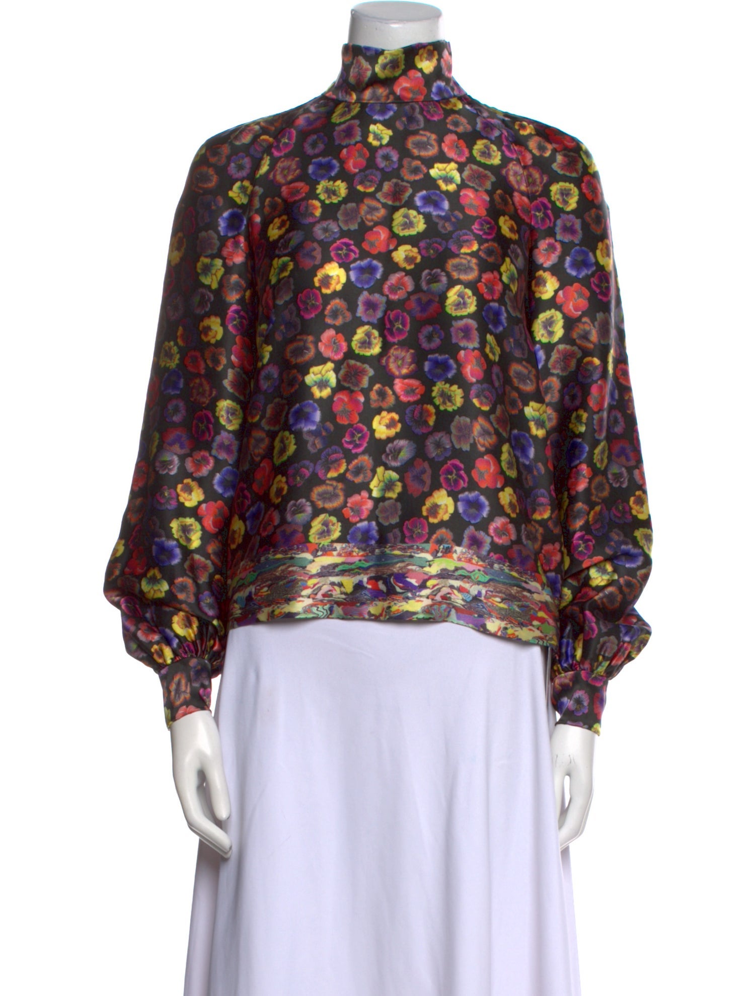 Dries Van Noten Silk Floral Print Blouse