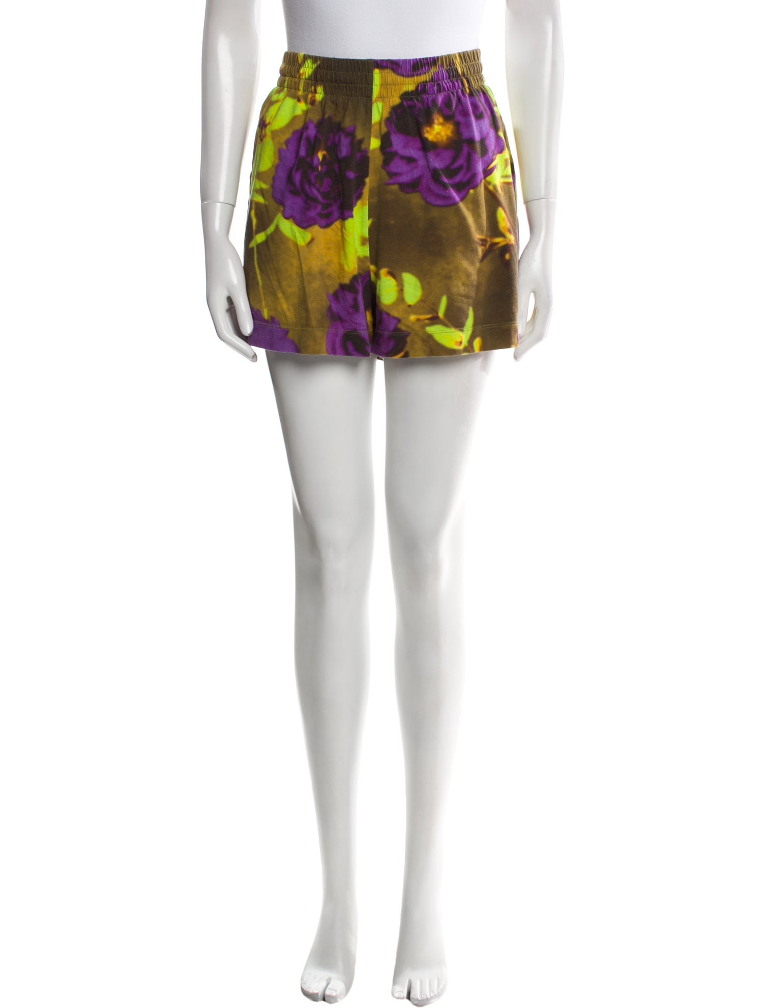 Dries Van Noten Floral Print Mini Shorts