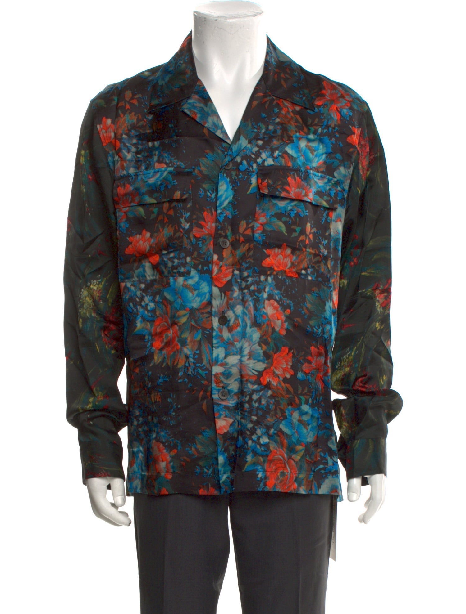 Dries Van Noten Floral Print Long Sleeve Shirt