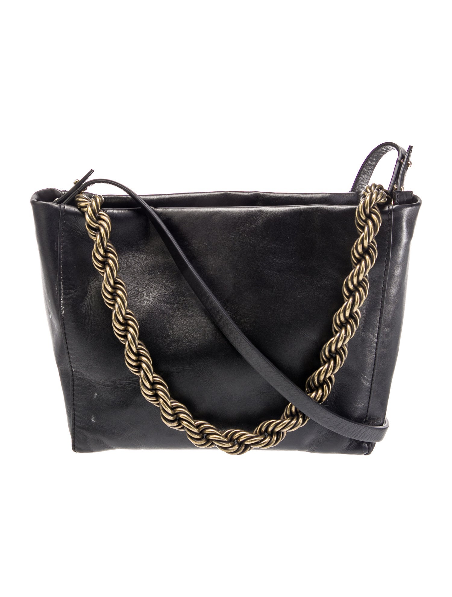 Dries Van Noten Leather Top Handle Bag