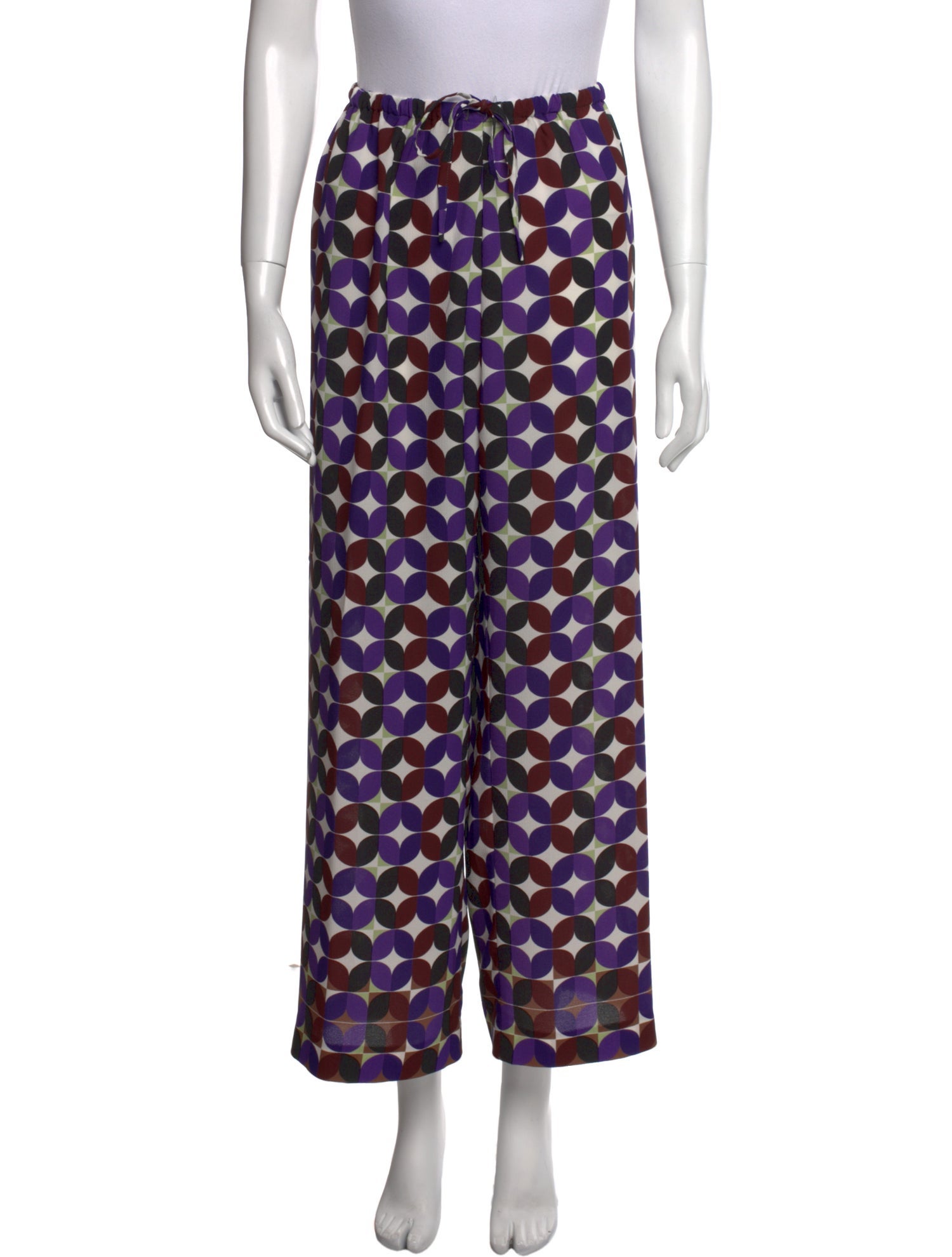Dries Van Noten Printed Wide Leg Pants