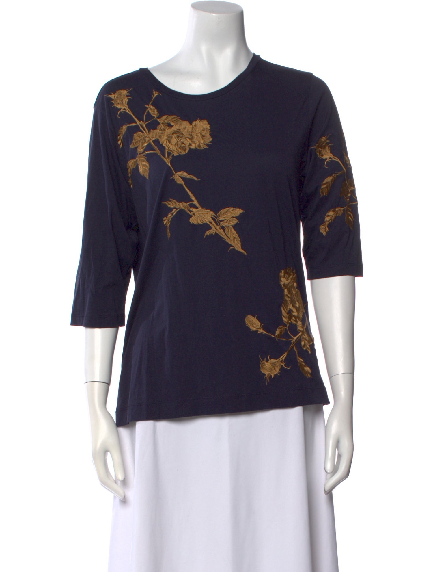 Dries Van Noten Floral Print Scoop Neck T-Shirt