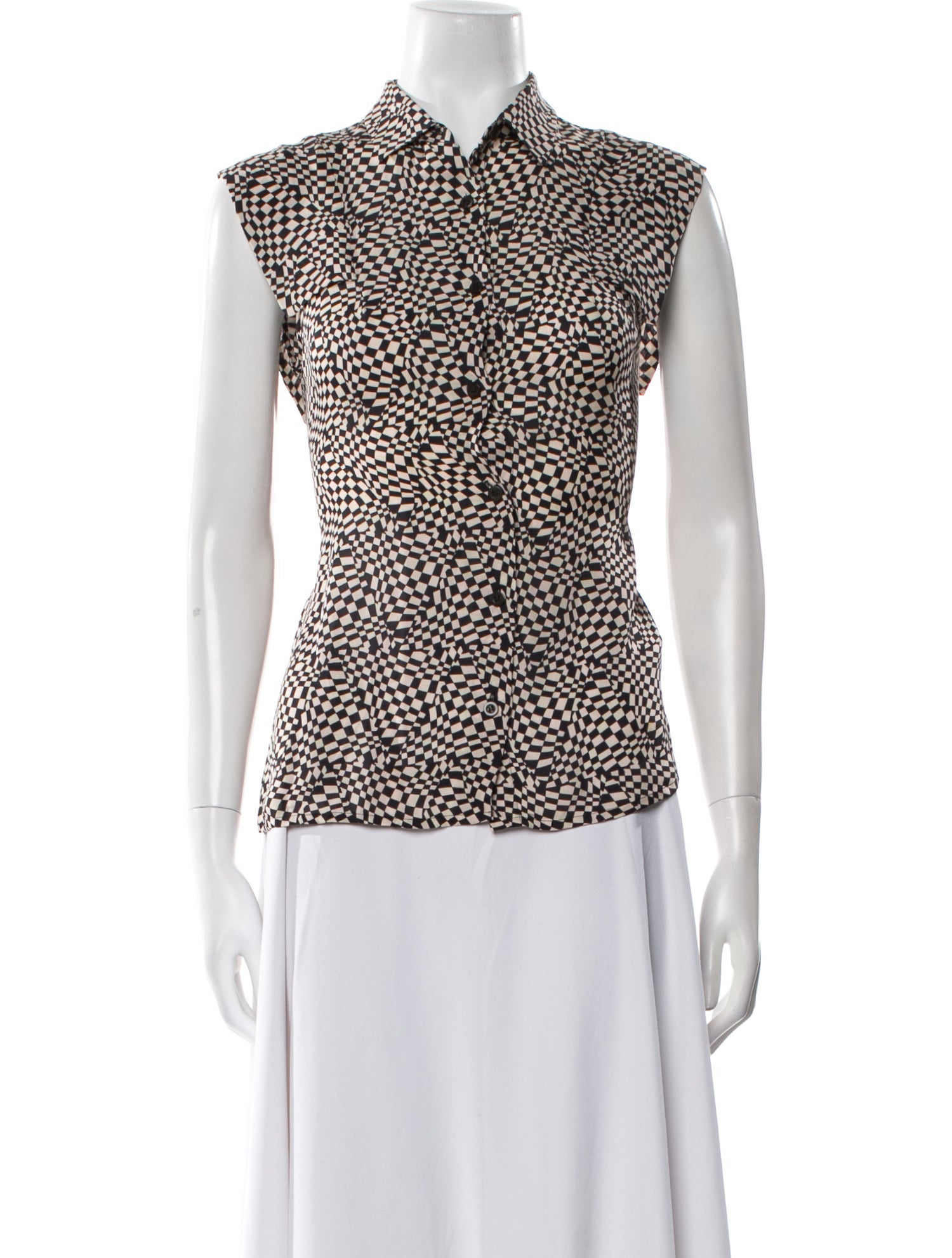 Dries Van Noten Silk Animal Print Button-Up Top