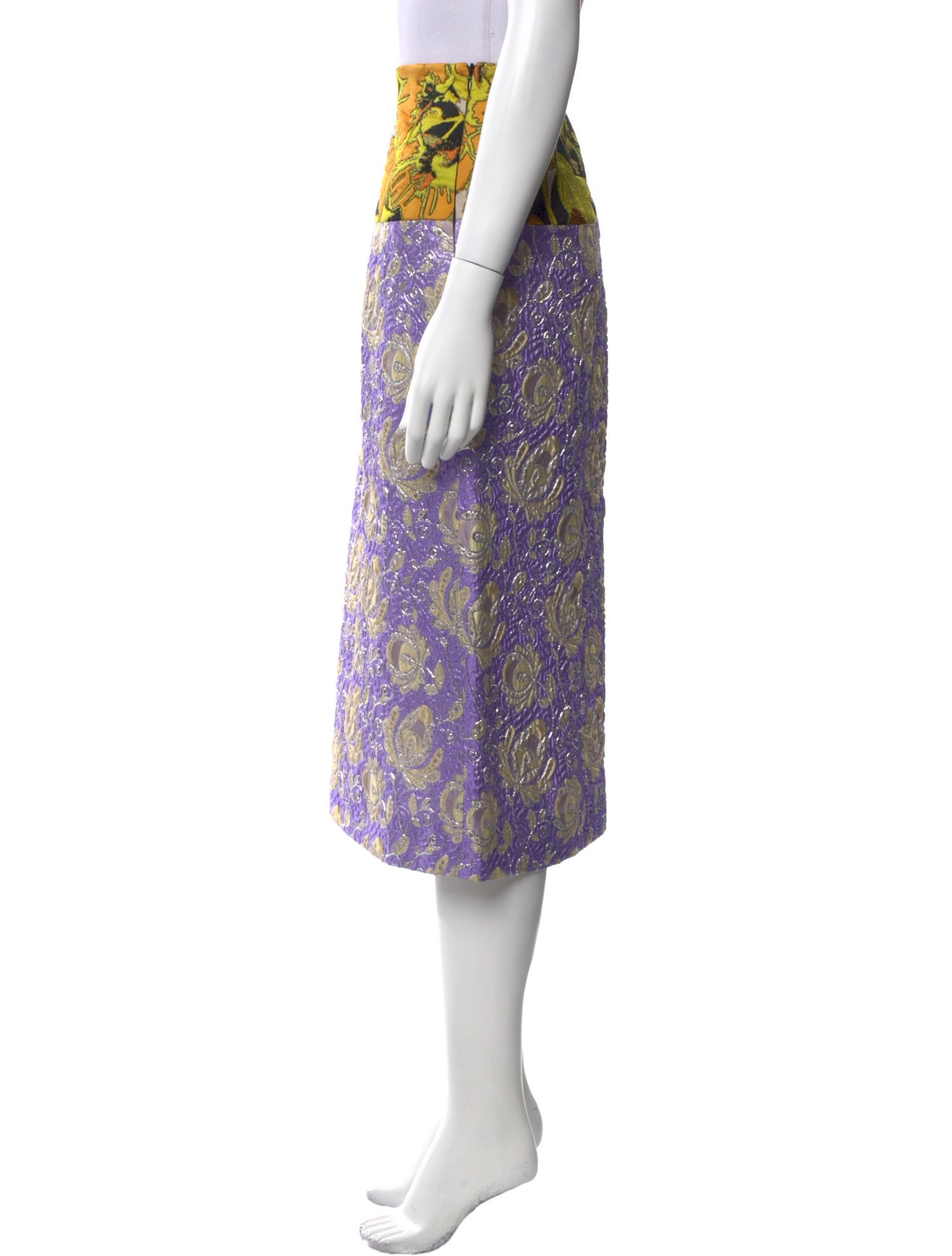 Dries Van Noten Floral Print Midi Length Skirt