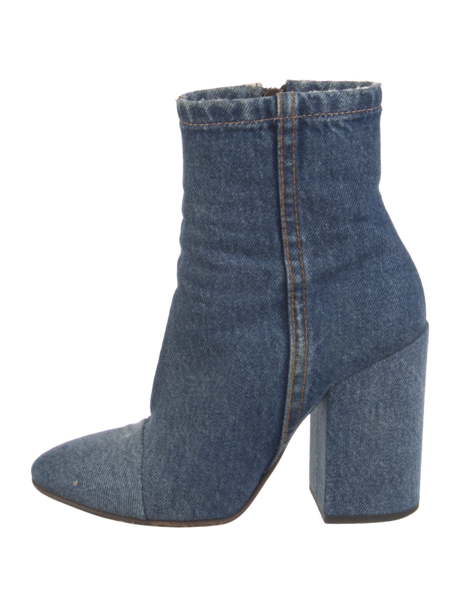 Dries Van Noten Denim Distressed Accents Boots