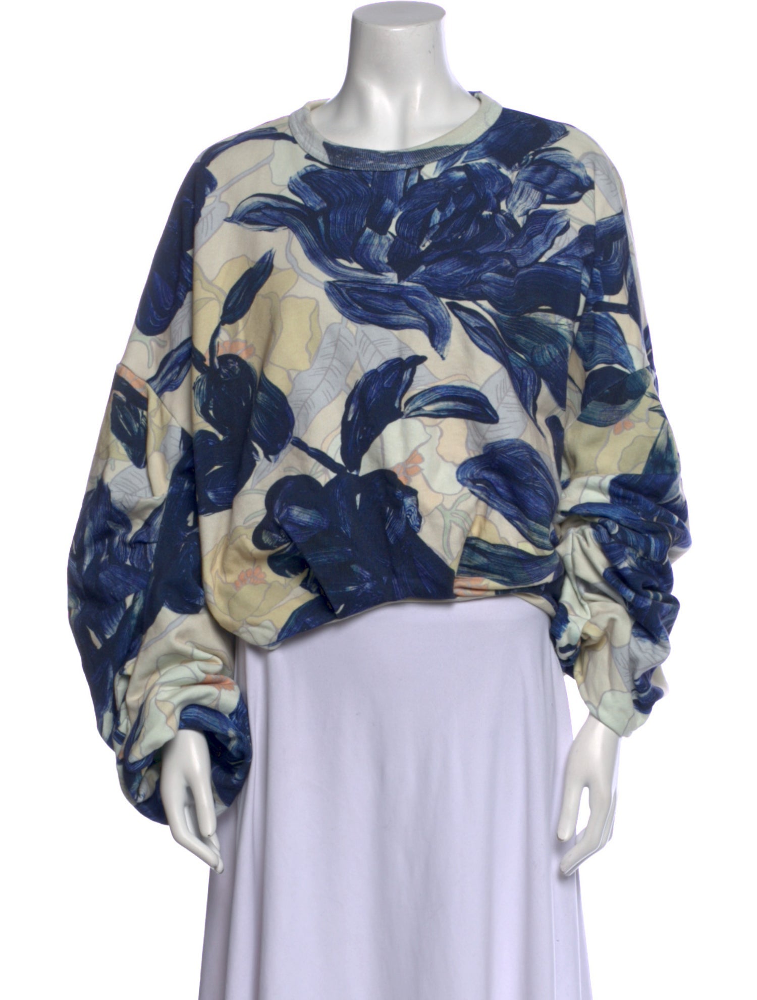 Dries Van Noten Printed Bateau Neckline Blouse