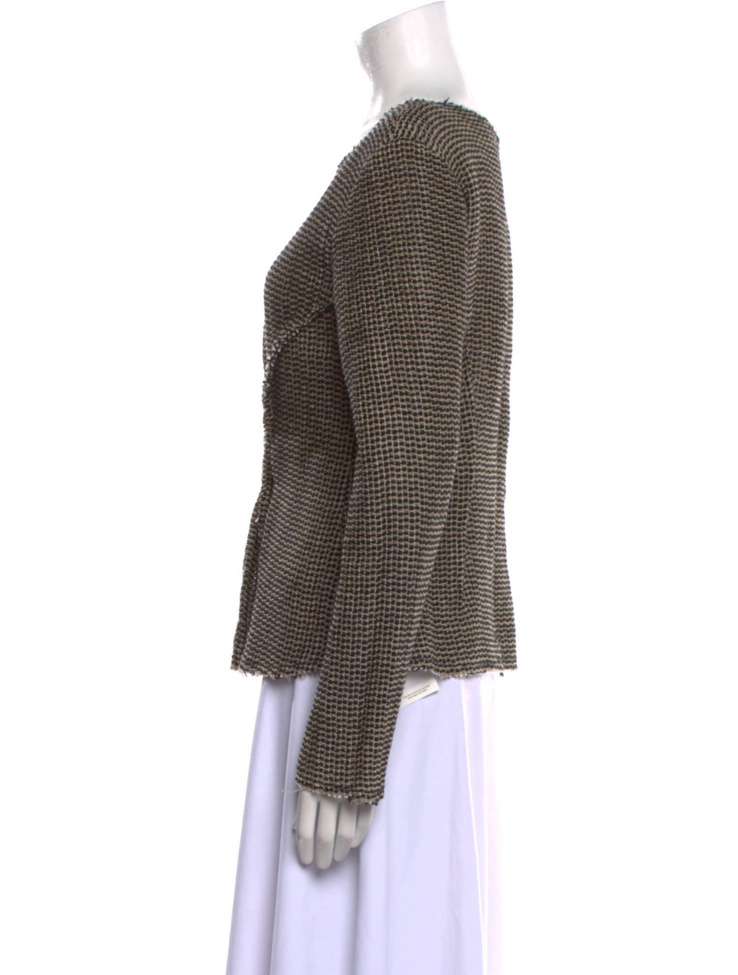 Dries Van Noten Wool Plaid Print Blouse