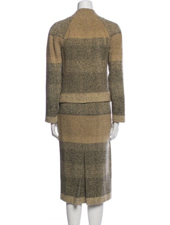 Dries Van Noten Wool Tweed Pattern Skirt Set