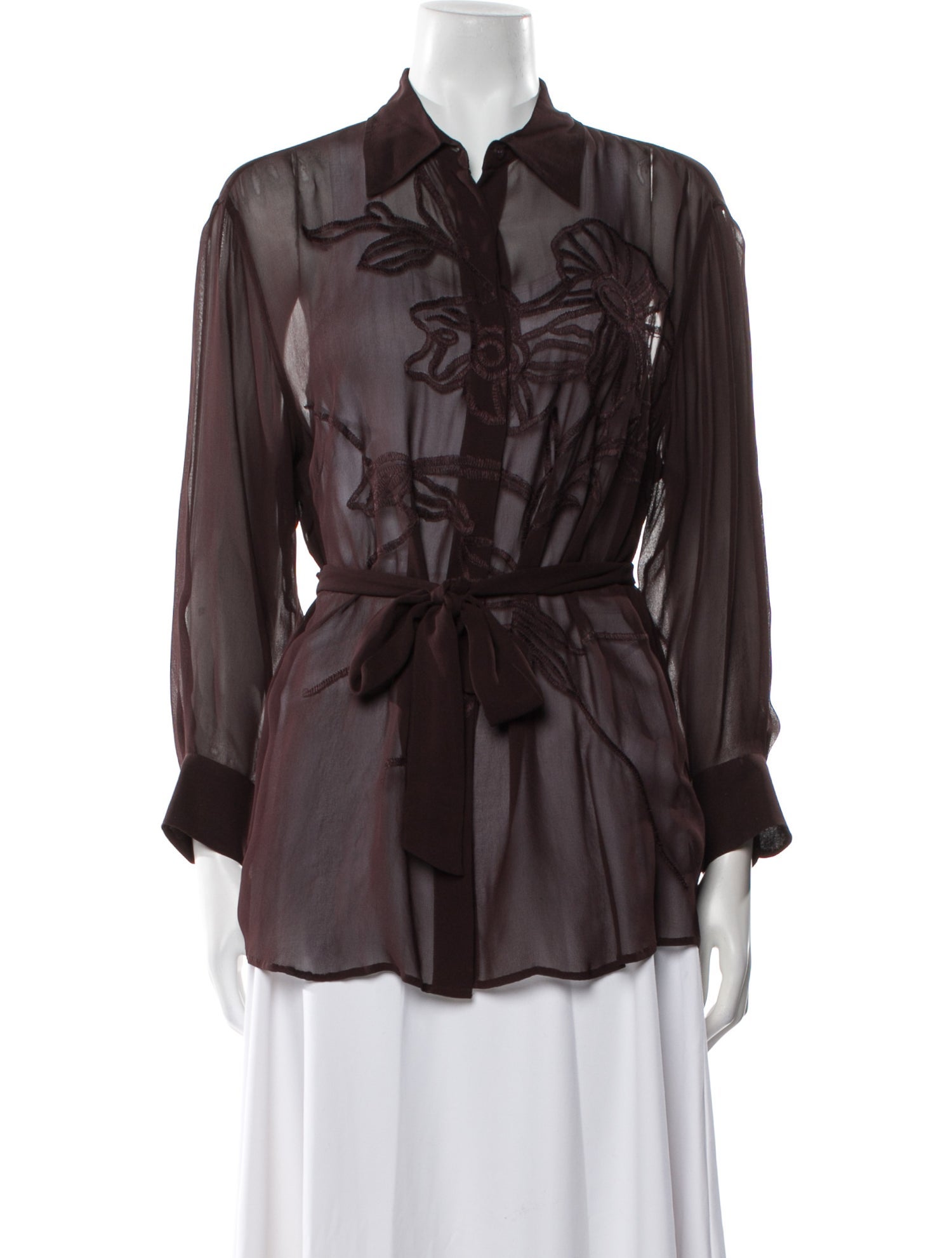 Dries Van Noten Long Sleeve Button-Up Top