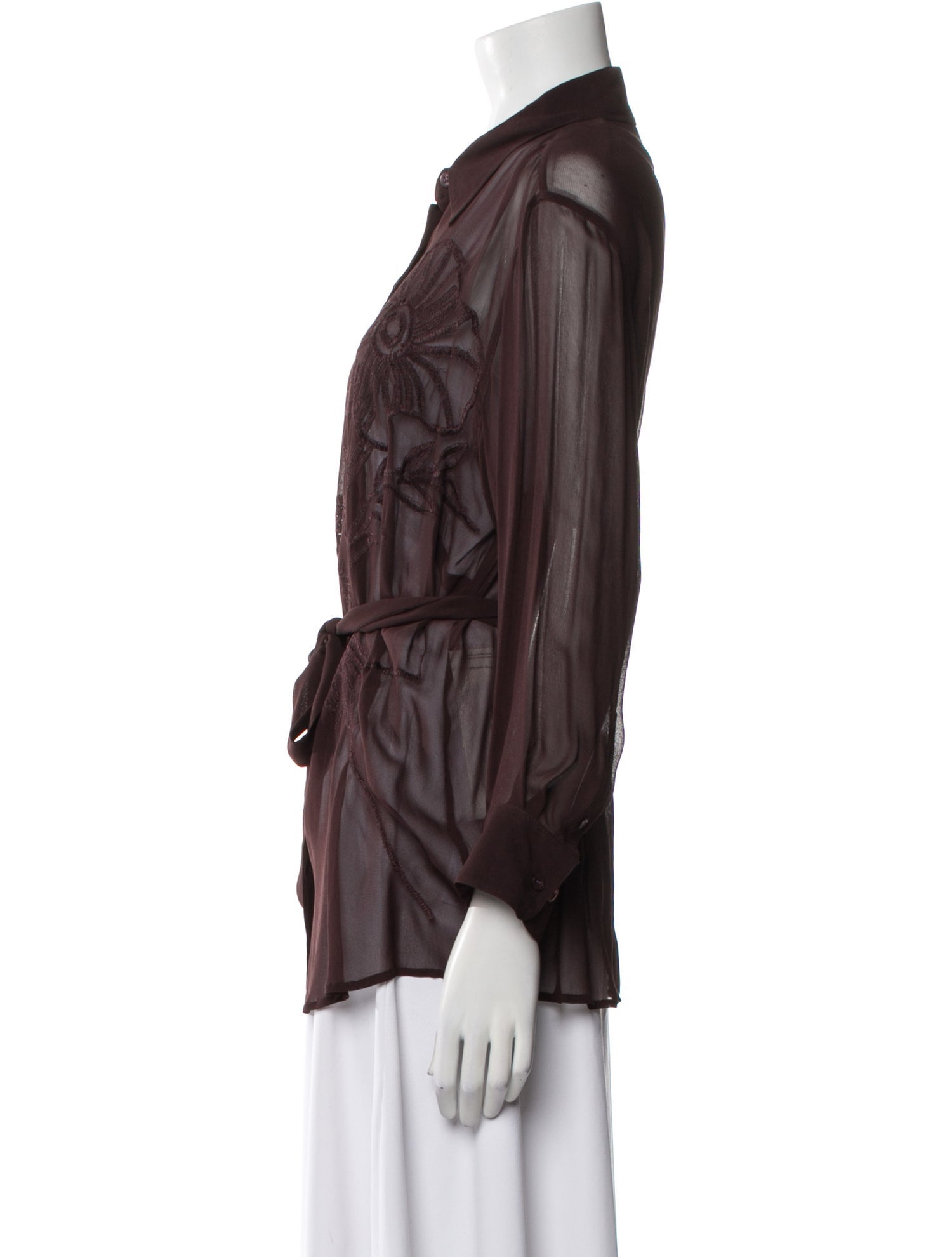 Dries Van Noten Long Sleeve Button-Up Top