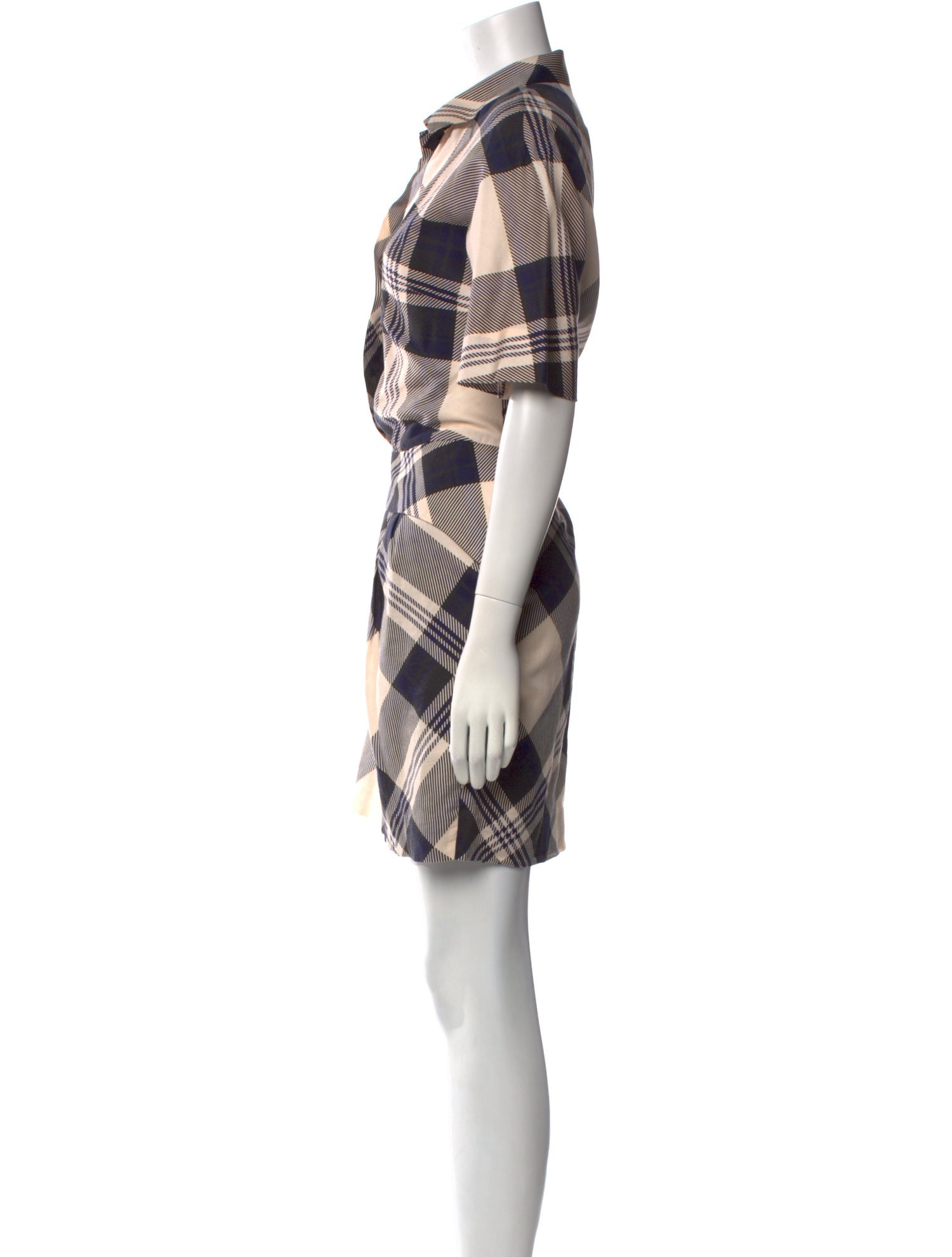 Dries Van Noten Plaid Print Mini Dress