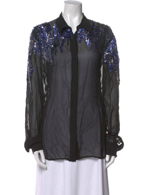 Dries Van Noten Long Sleeve Button-Up Top