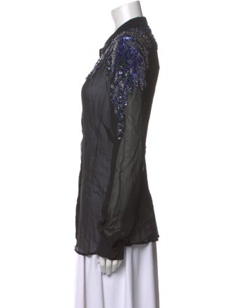 Dries Van Noten Long Sleeve Button-Up Top