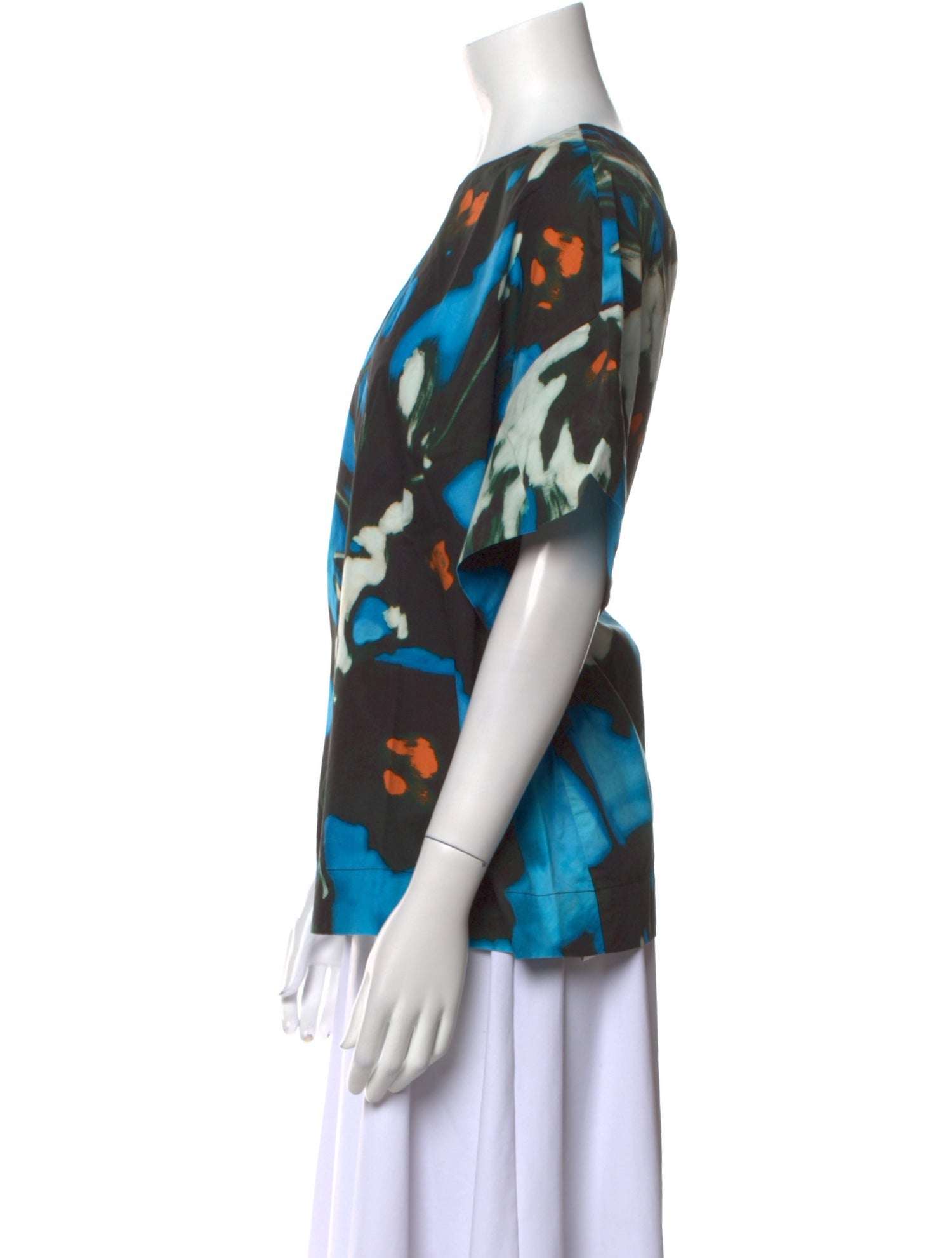 Dries Van Noten Printed Bateau Neckline Blouse