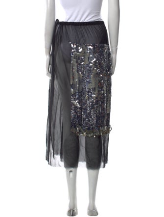 Dries Van Noten Sequin Embellishments Midi Length Skirt