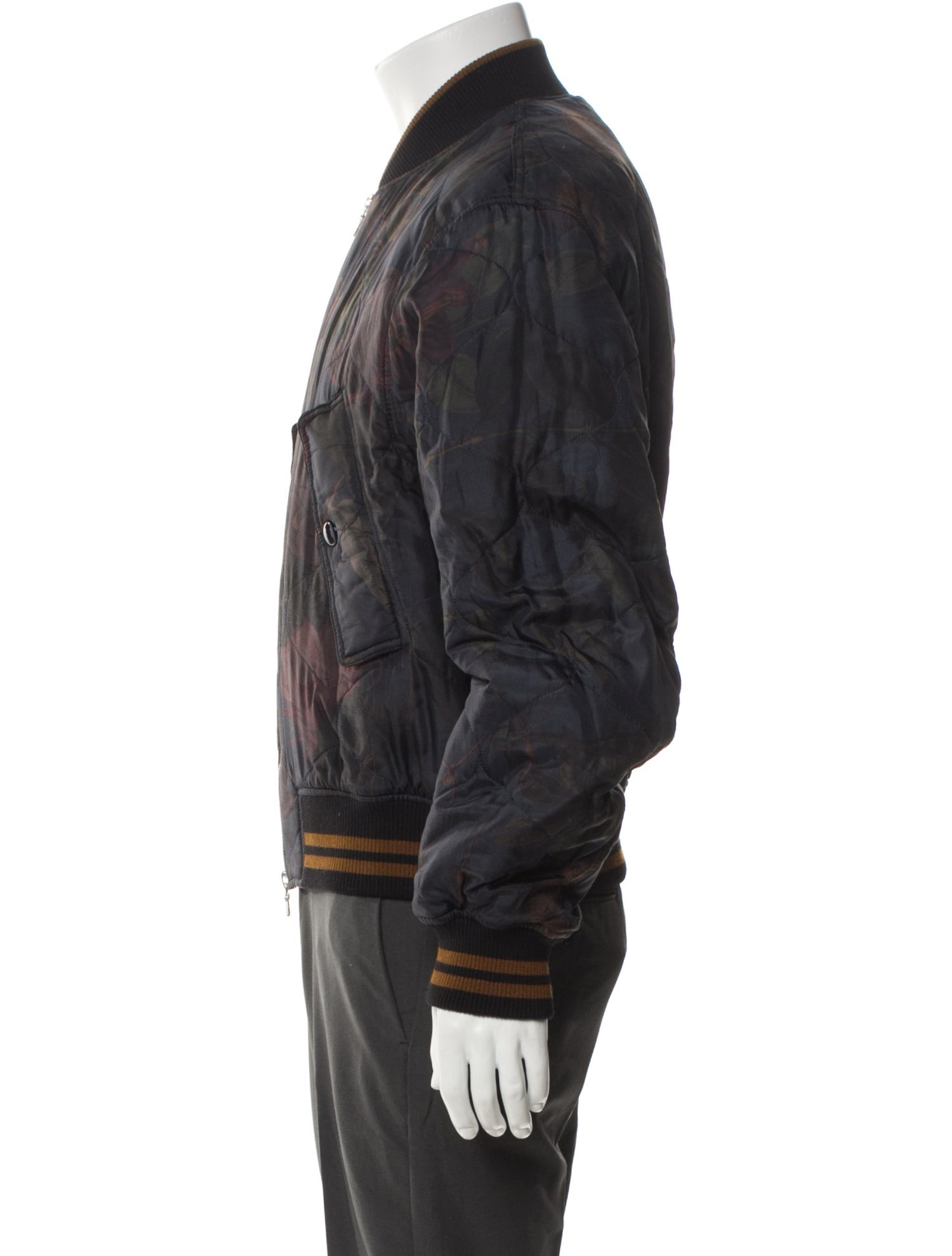 Dries Van Noten Striped Bomber Jacket