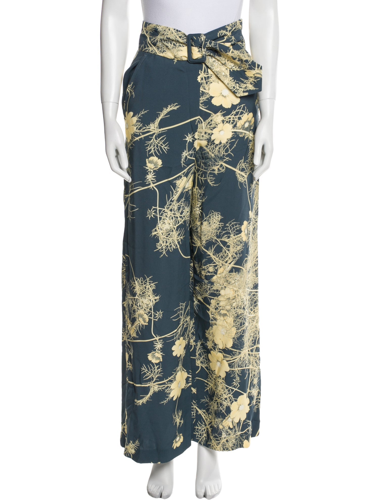 Dries Van Noten Floral Print Wide Leg Pants