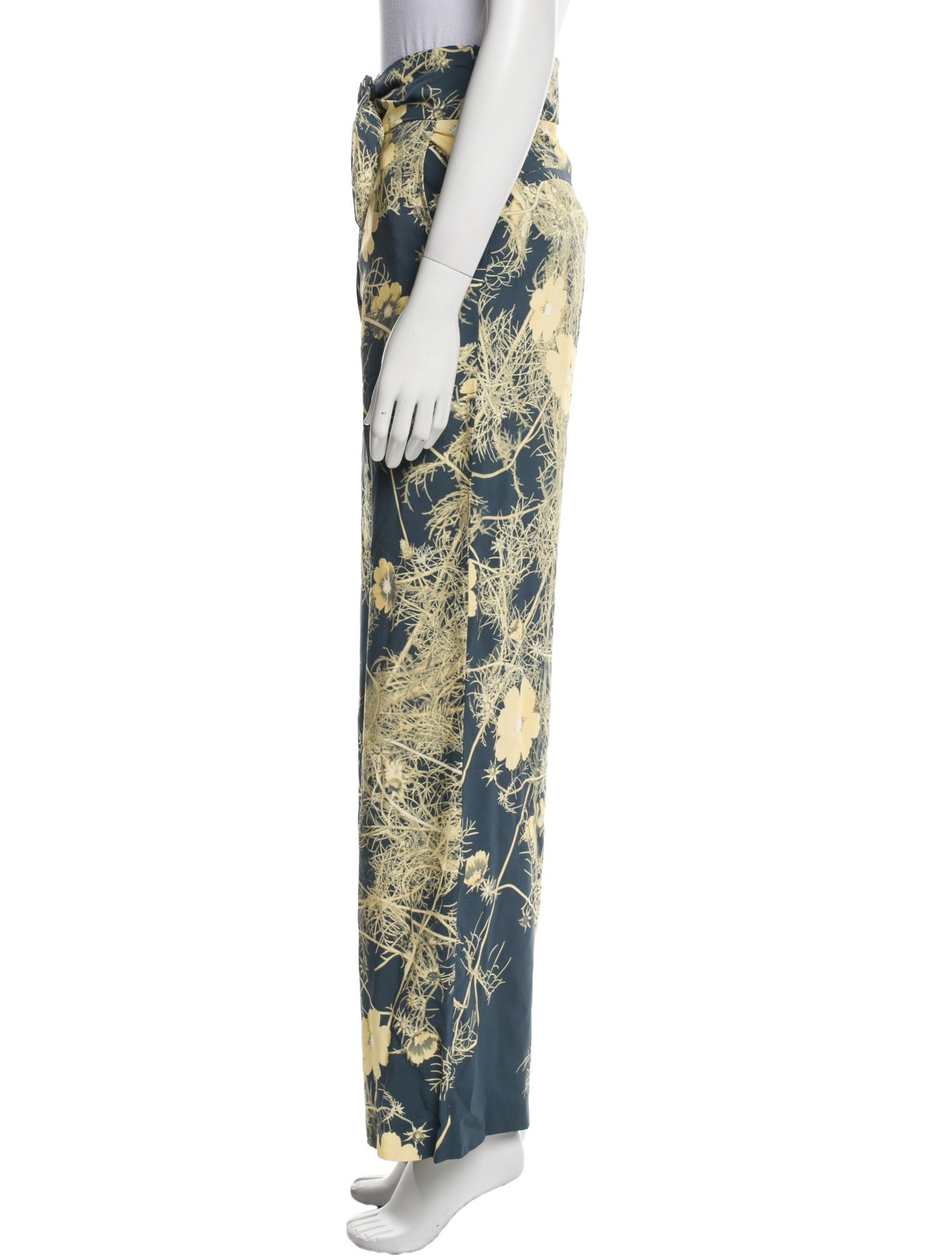 Dries Van Noten Floral Print Wide Leg Pants