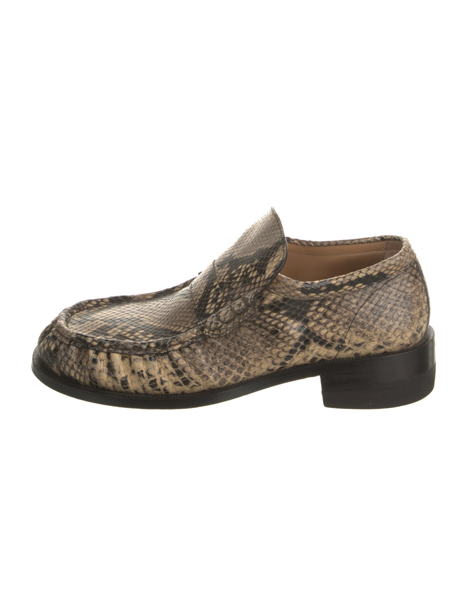 Dries Van Noten Embossed Leather Animal Print Oxfords