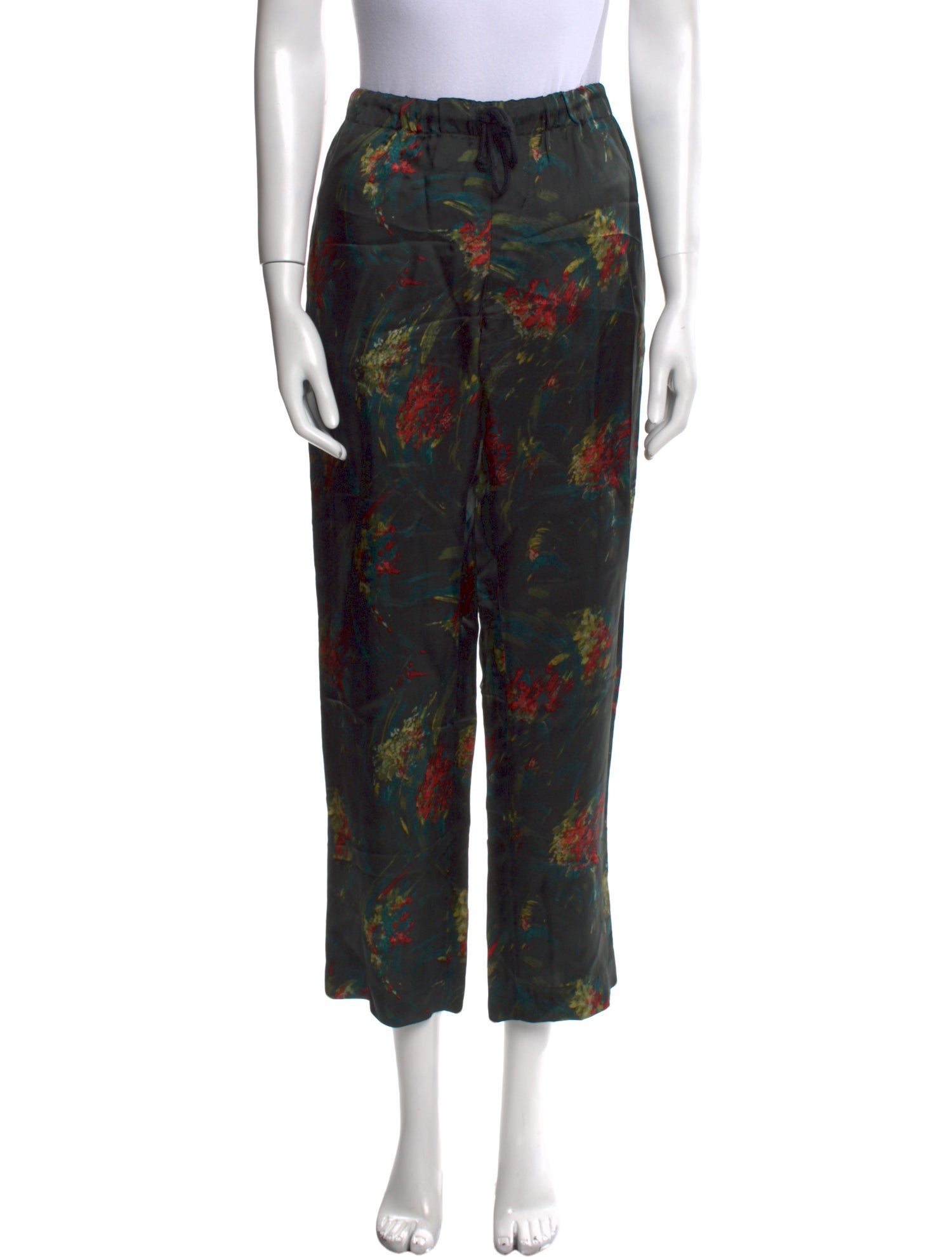 Dries Van Noten Floral Print Straight Leg Pants