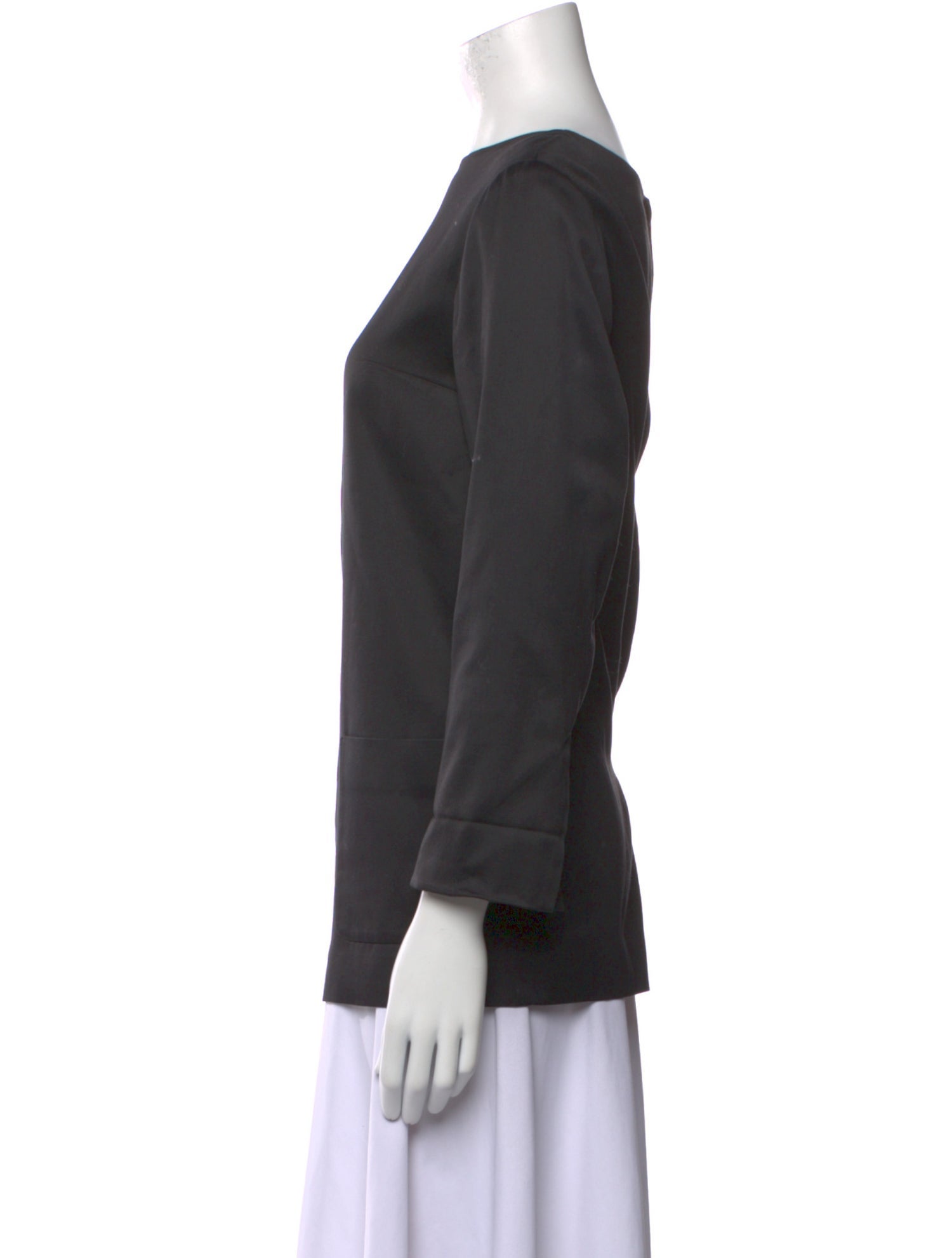 Dries Van Noten Bateau Neckline Long Sleeve Blouse