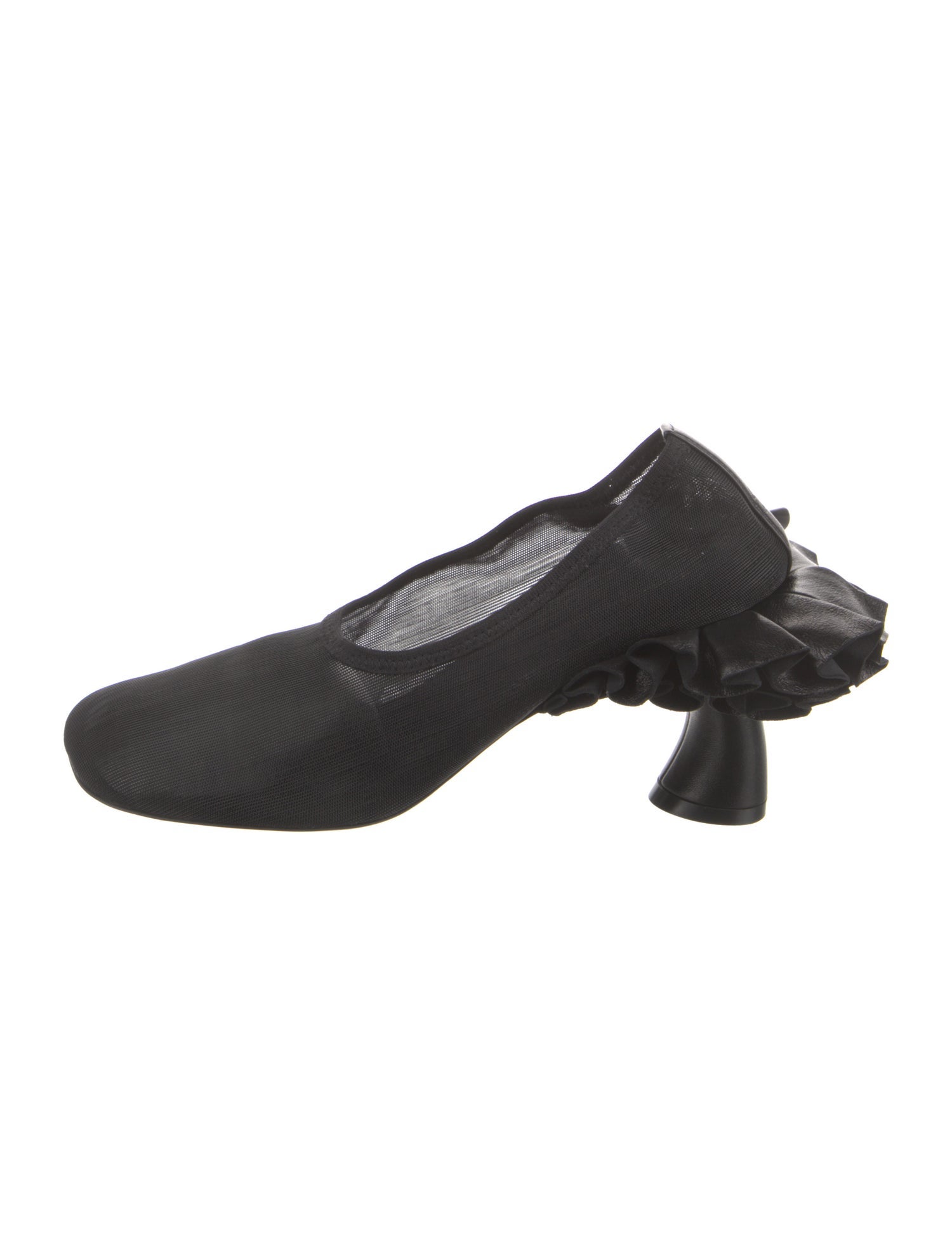 Dries Van Noten Leather Ruffle Embellishment Pumps