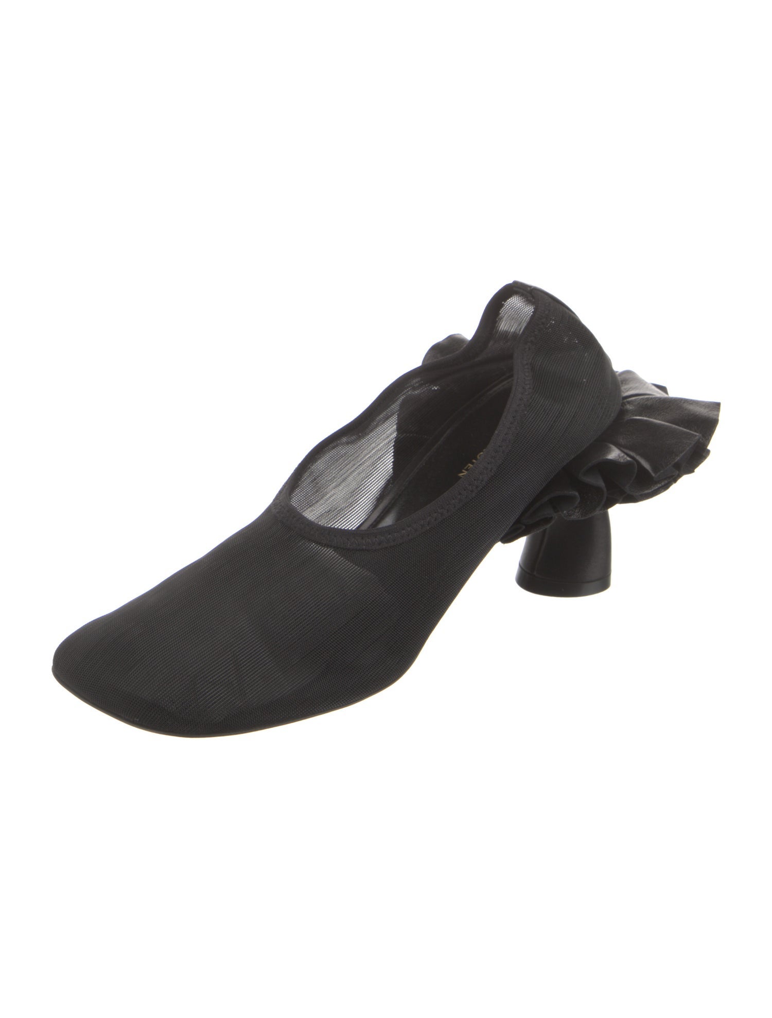 Dries Van Noten Leather Ruffle Embellishment Pumps