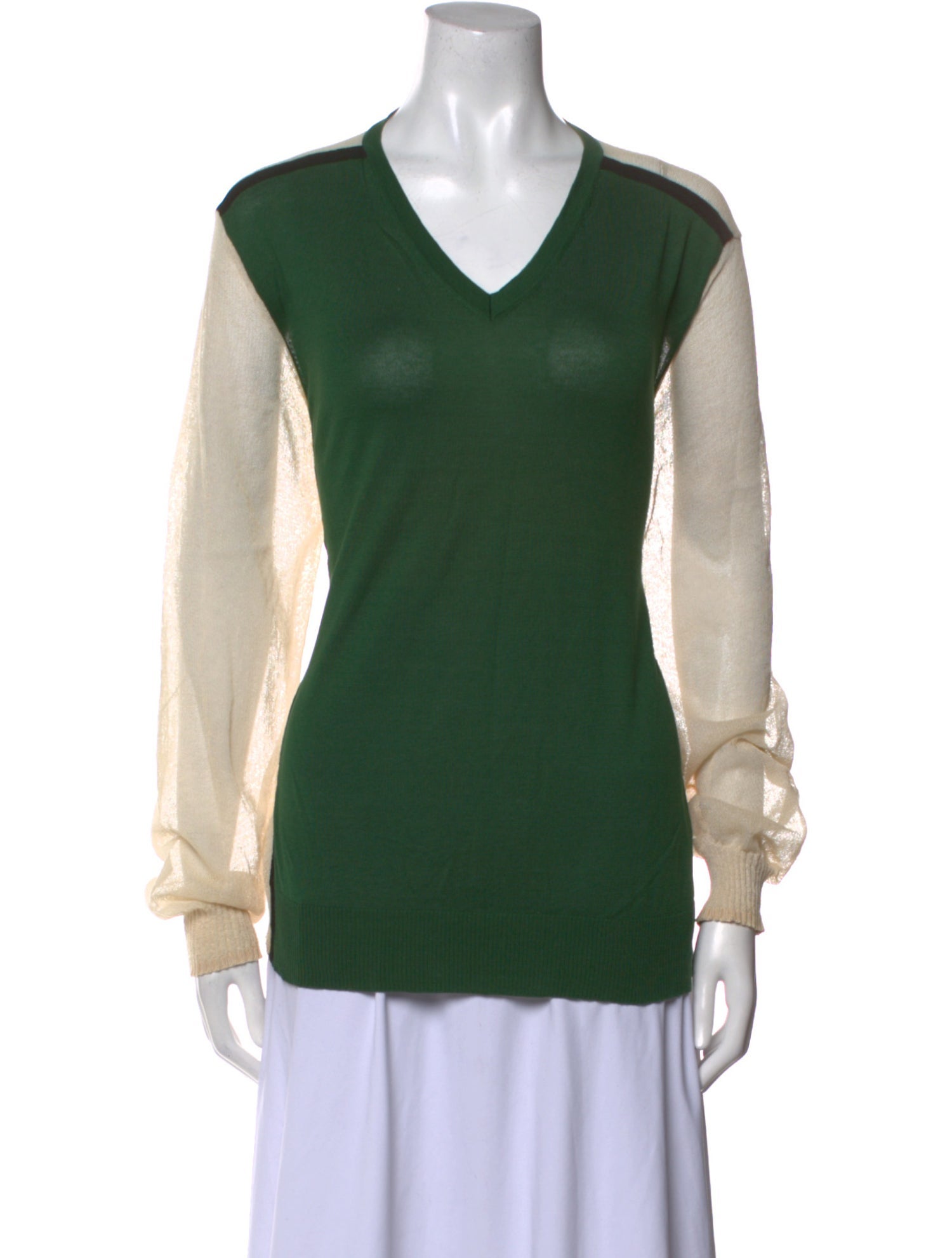 Dries Van Noten V-Neck Long Sleeve Top