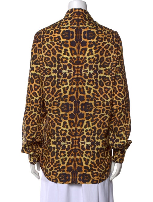 Dries Van Noten Animal Print Long Sleeve Button-Up Top
